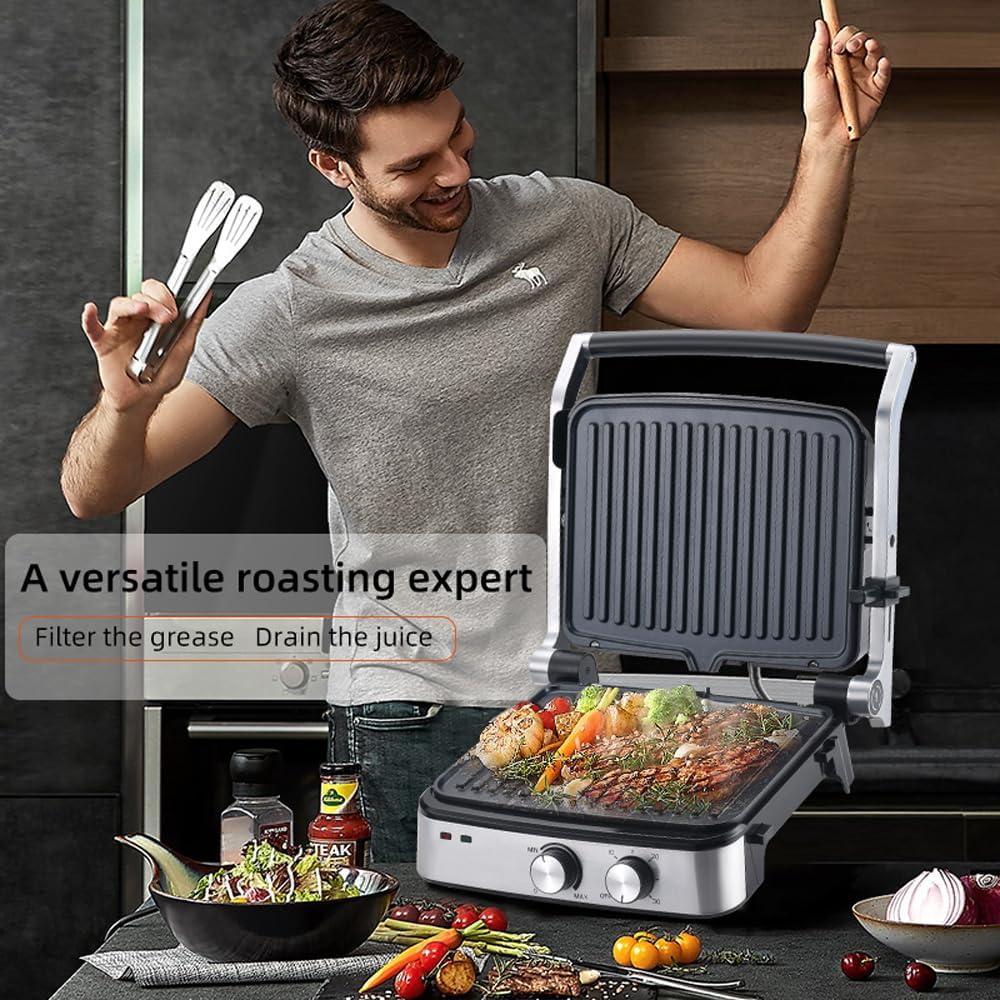 Prensa de Panini Eléctrica Vivicreate 5 en 1 Acero Inoxidable