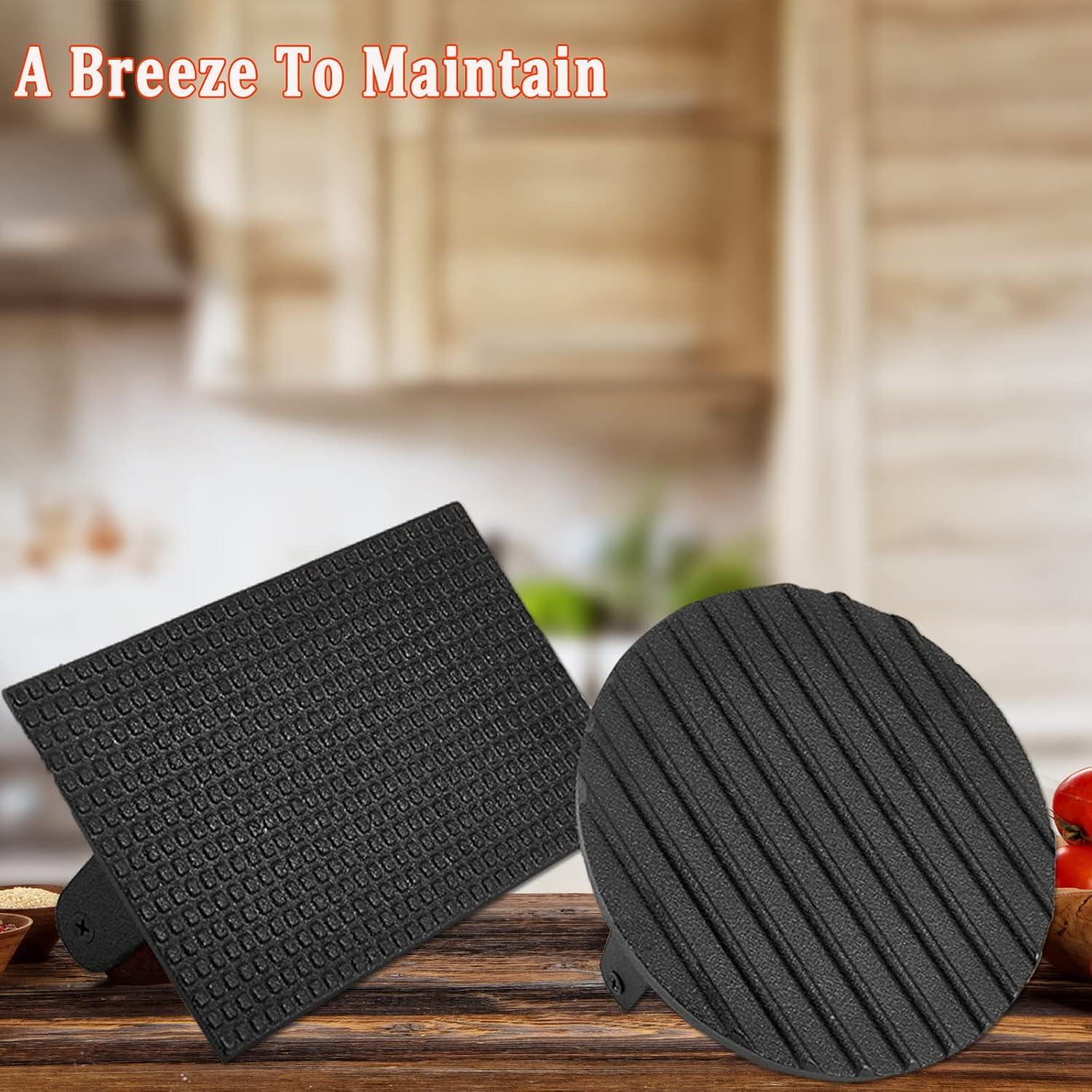 Kit de Prensa para Hamburguesas HSUJCYF 3PCS Hierro Fundido