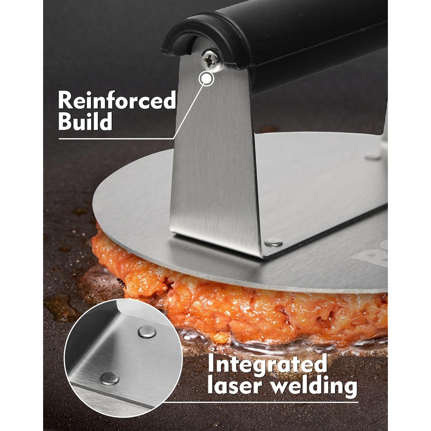 Prensa de Hamburguesas BS-VOG Acero Inoxidable 16 cm Antiadherente