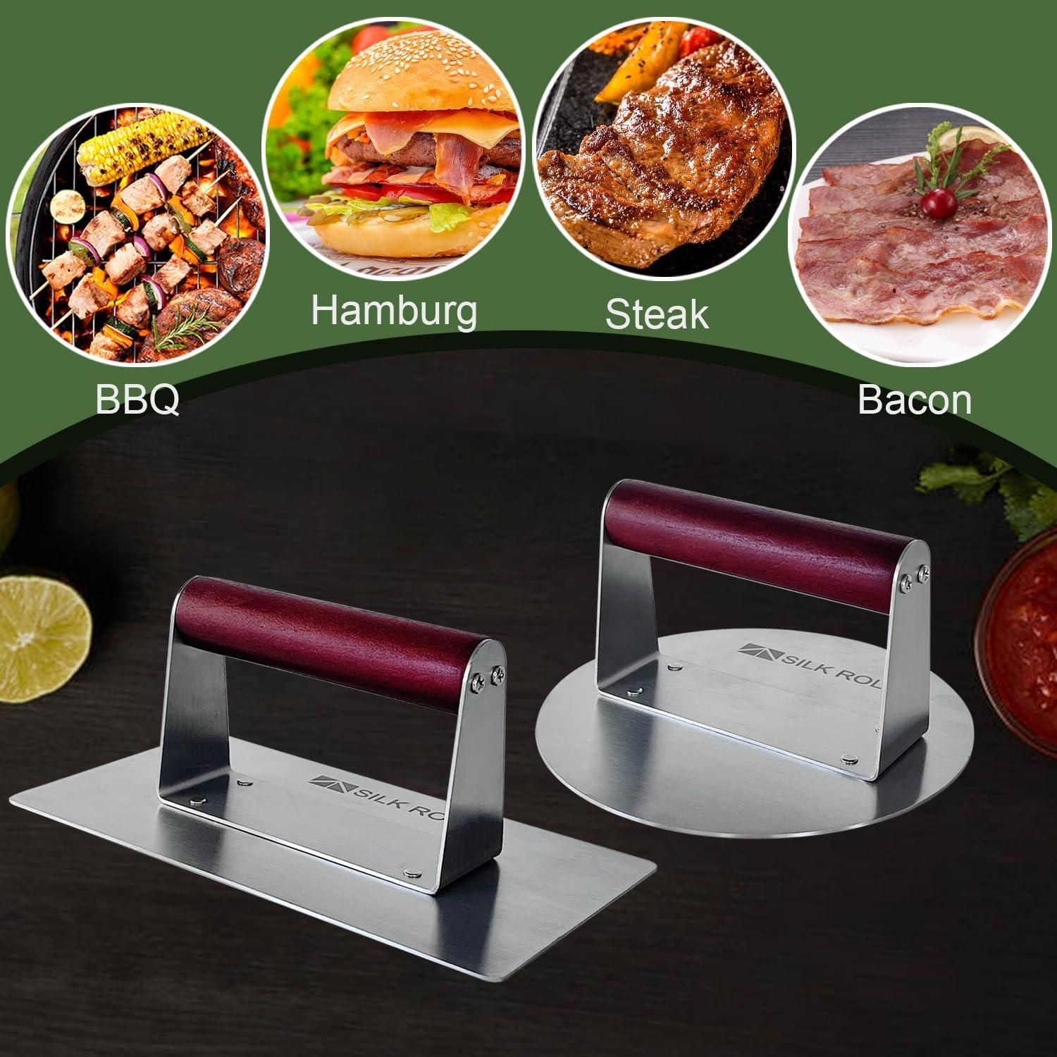 Prensa de Hamburguesas Acero Inoxidable SILK ROLL 21x16 cm