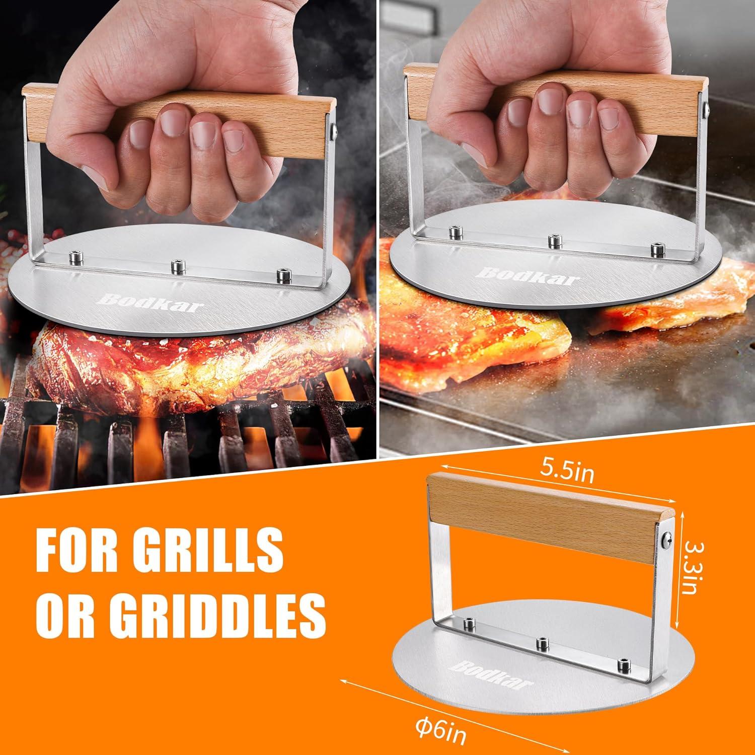 Prensa para Hamburguesas Bodkar Acero Inoxidable 15 cm