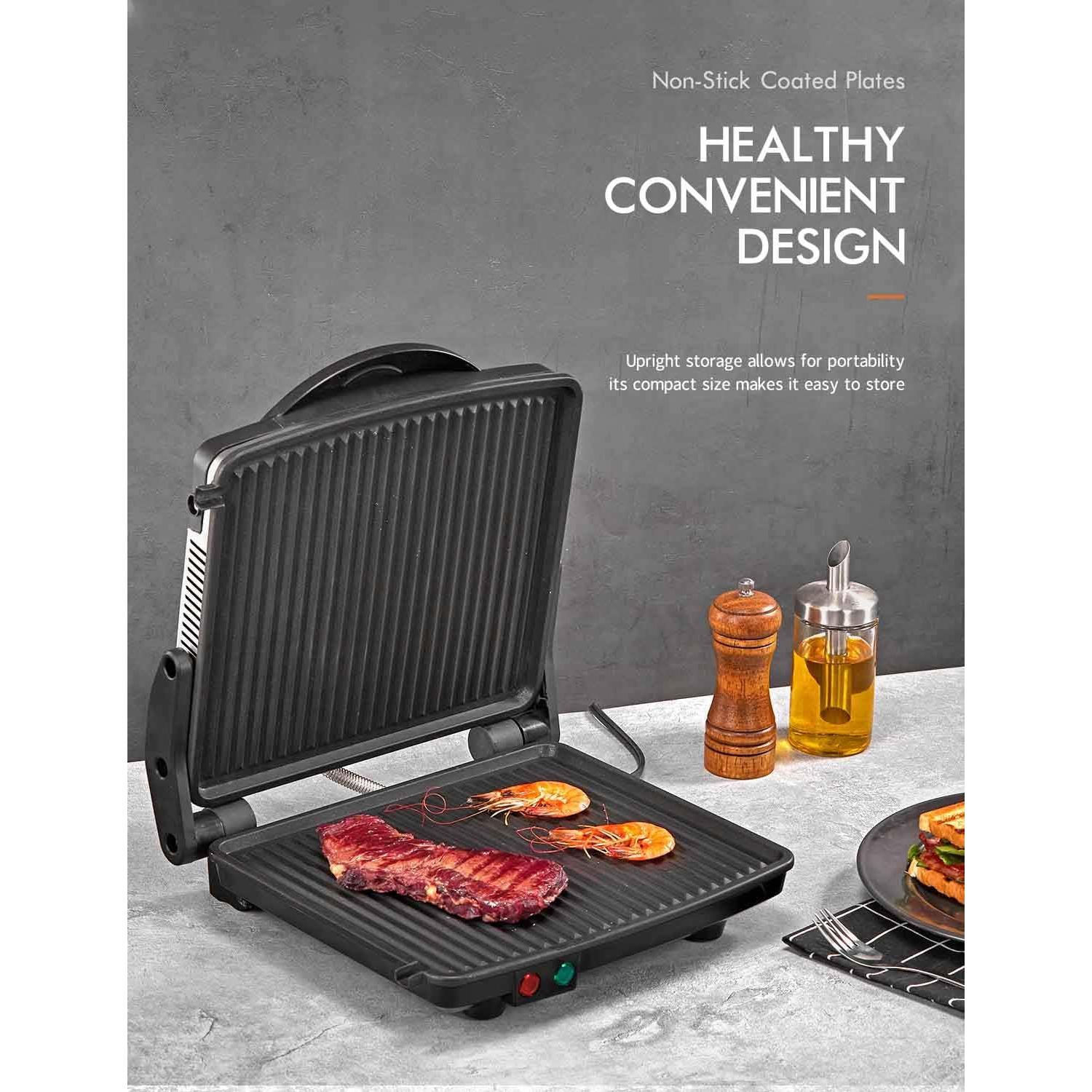 Parrilla Panini Yabano GT43 1200W Acero Inoxidable 28x24.9cm