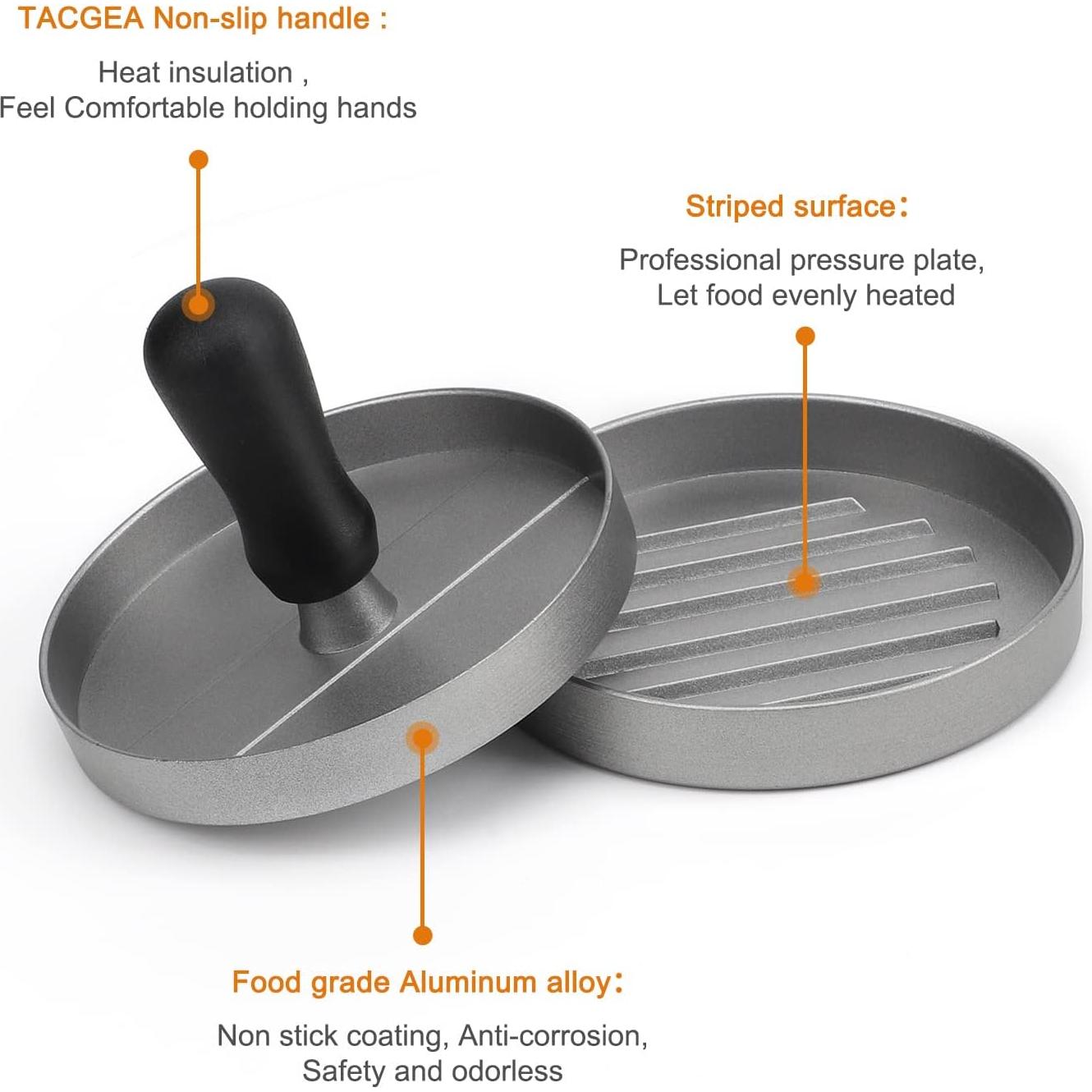 Prensa de Hamburguesas TACGEA con 150 Papeles Antiadherente