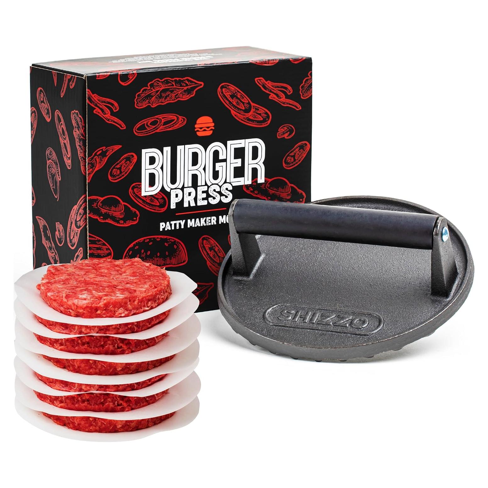 Prensa para Hamburguesas SHIZZO de Hierro Fundido 17,8 cm