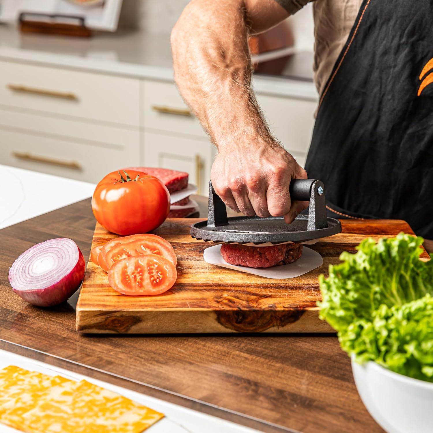 Prensa para Hamburguesas SHIZZO de Hierro Fundido 17,8 cm