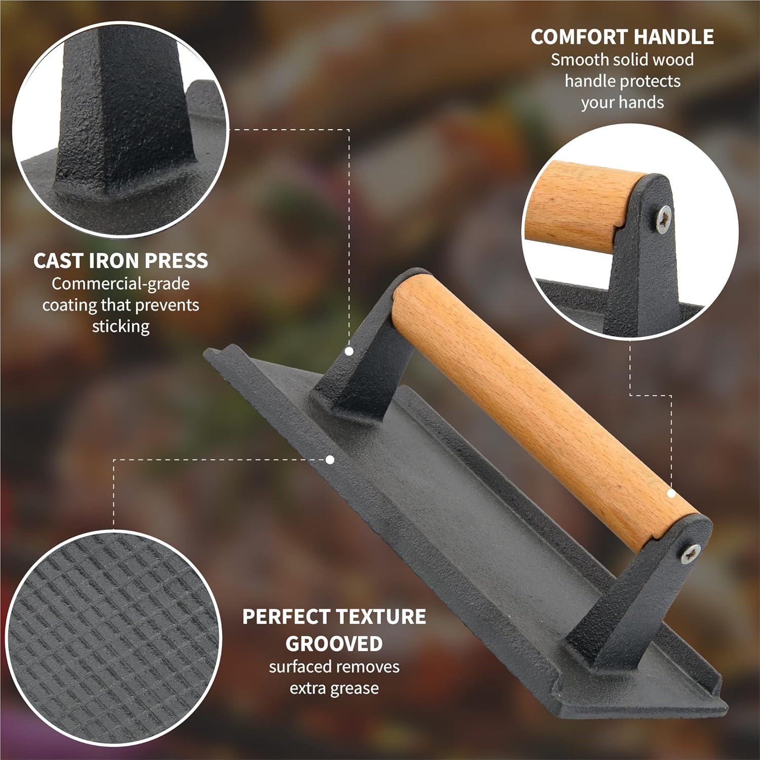 Prensa para Parrilla Cocina Alpina Hierro Fundido 20x11 cm