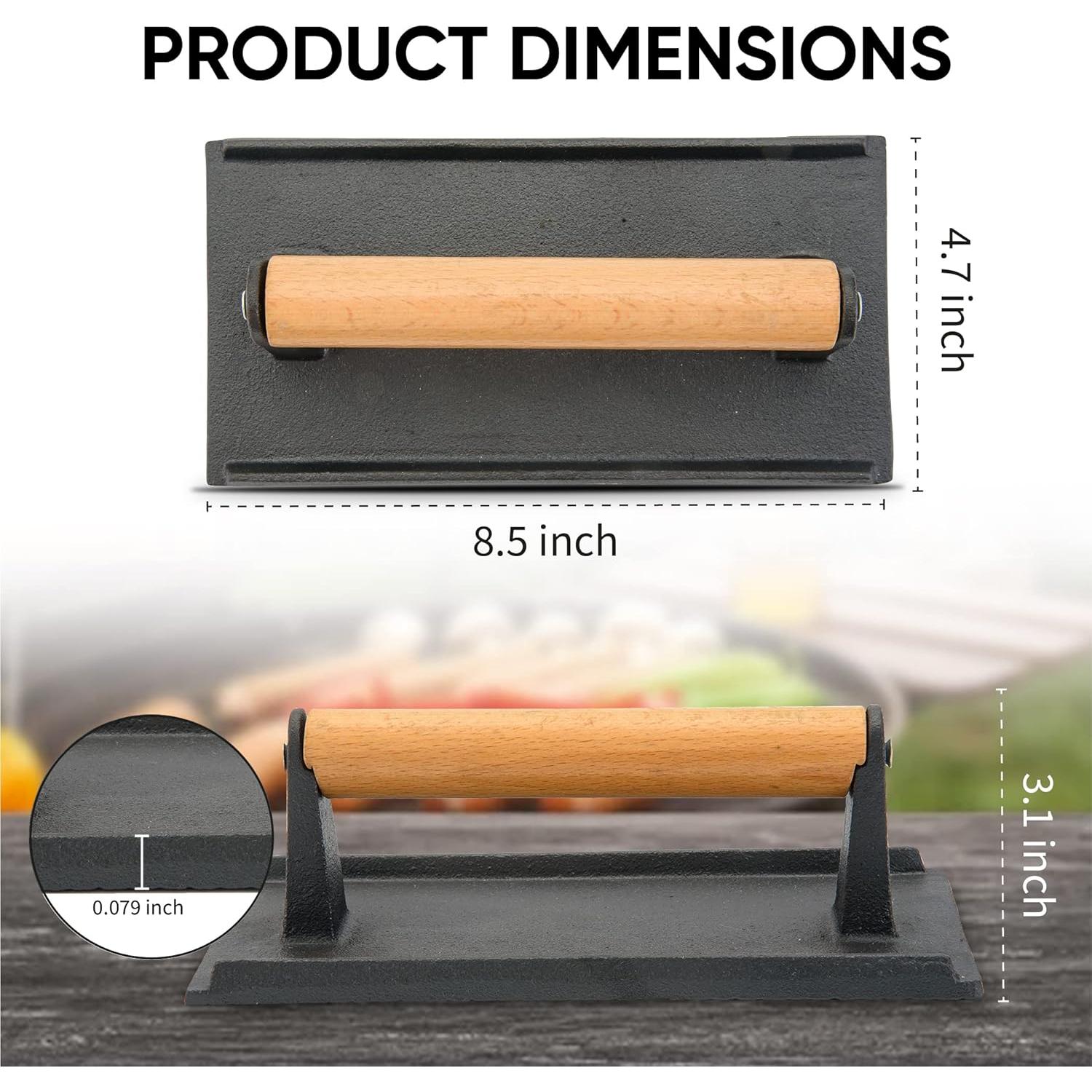 Prensa para Parrilla Cocina Alpina Hierro Fundido 20x11 cm