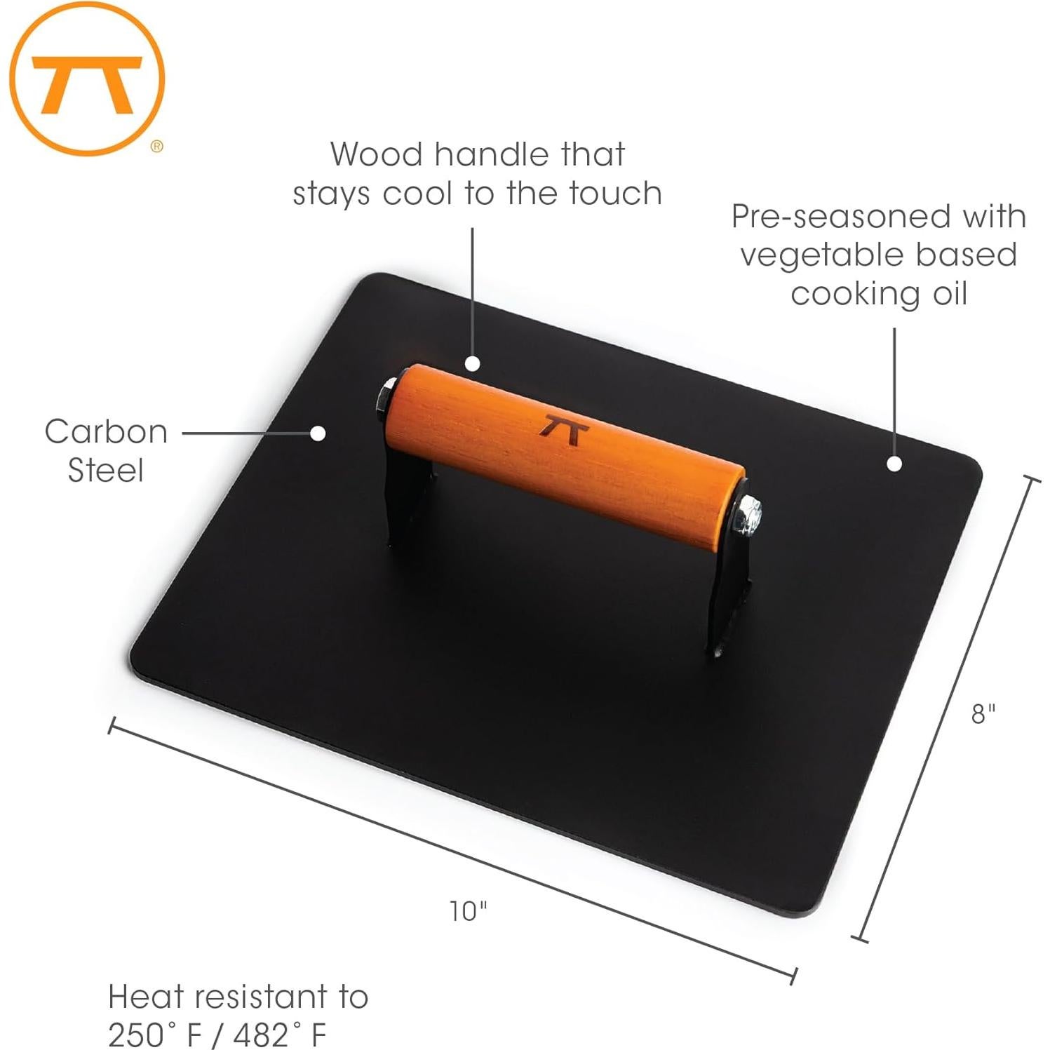 Prensa de Parrilla XL Outset Hierro 20x25 cm Mango Madera