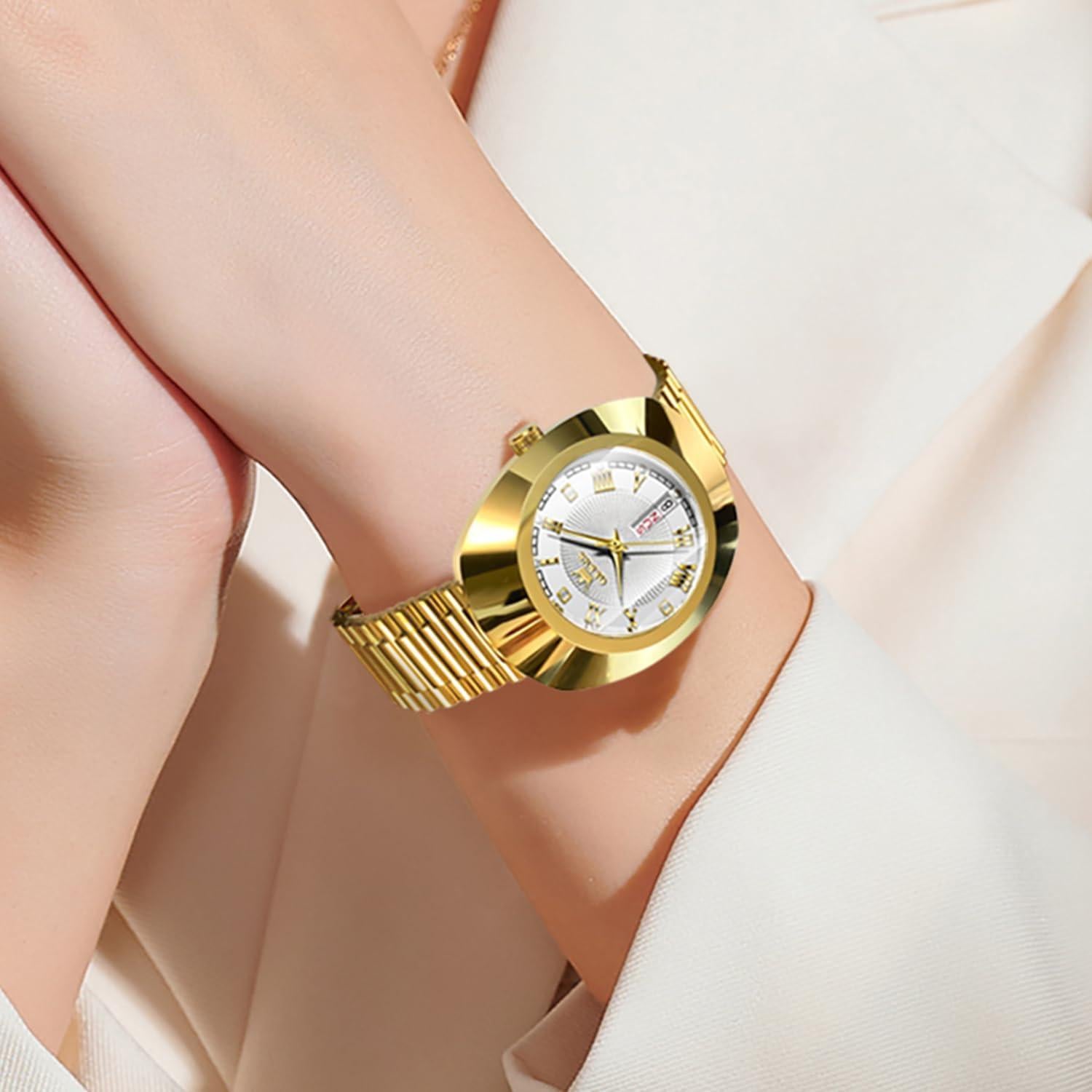 Reloj de Mujer OLEVS L7008 Oro con Diamante y Calendario