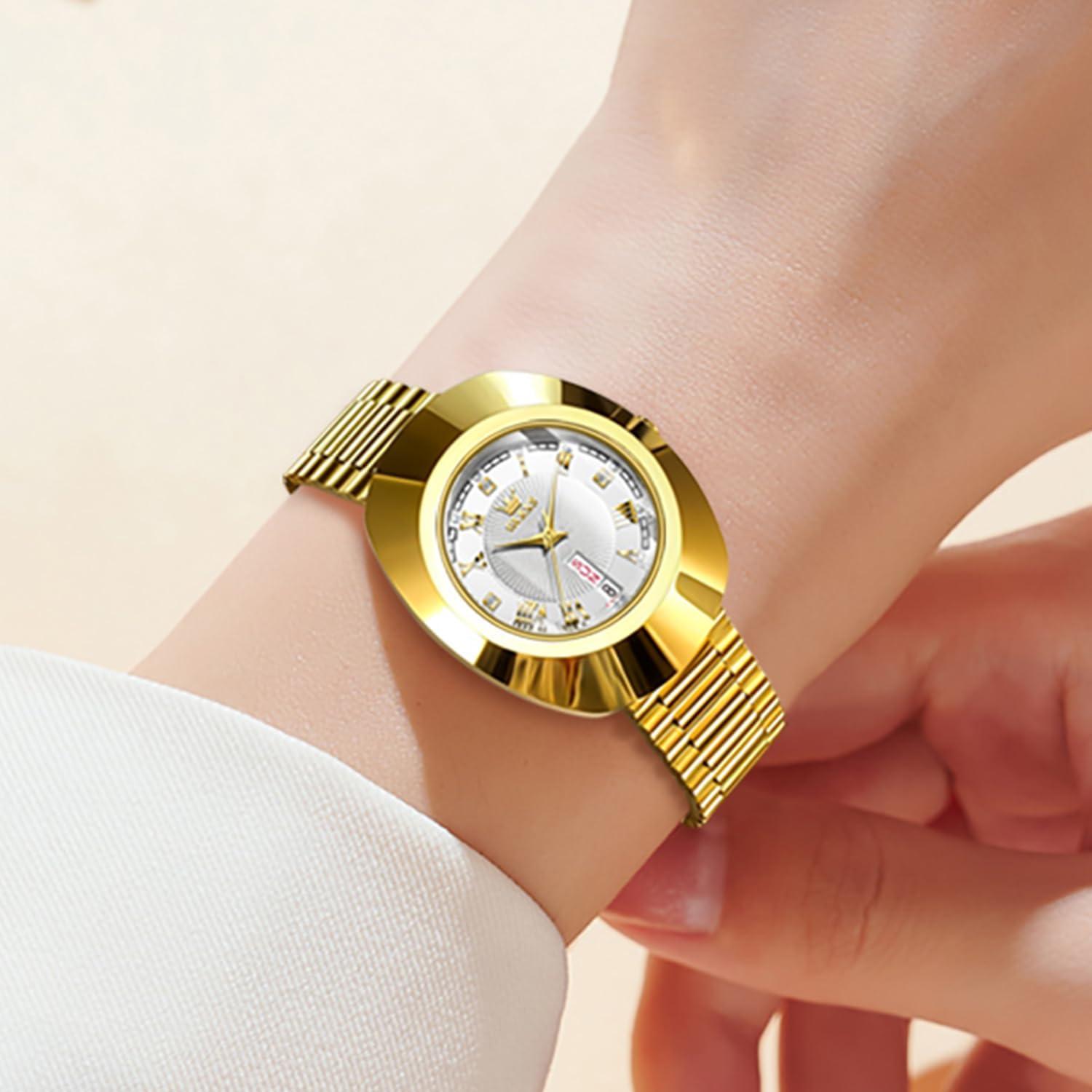 Reloj de Mujer OLEVS L7008 Oro con Diamante y Calendario