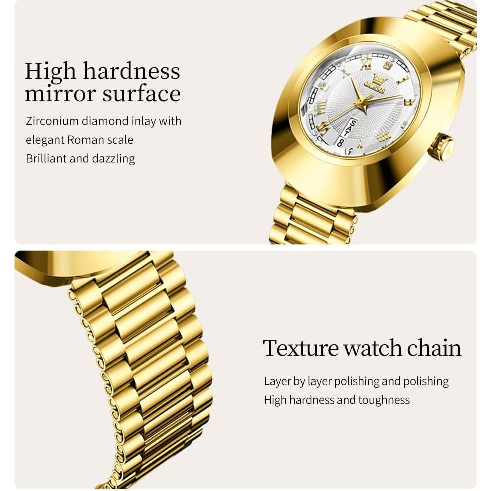 Reloj de Mujer OLEVS L7008 Oro con Diamante y Calendario