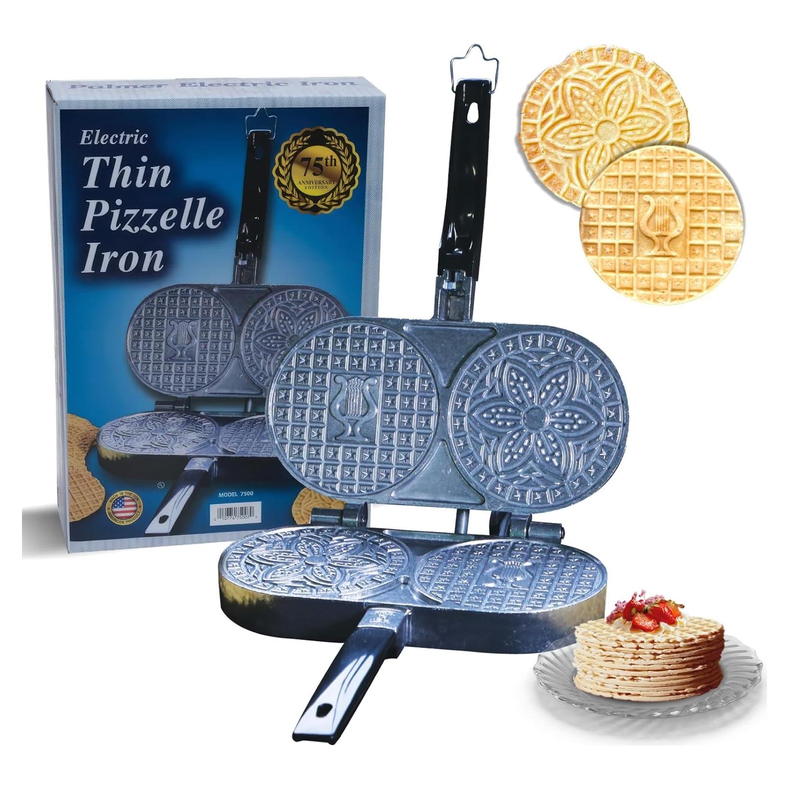 C. Palmer Extra Thin Pizzelle Iron, Model 7500, Electric Pizelle Maker, Made in America
