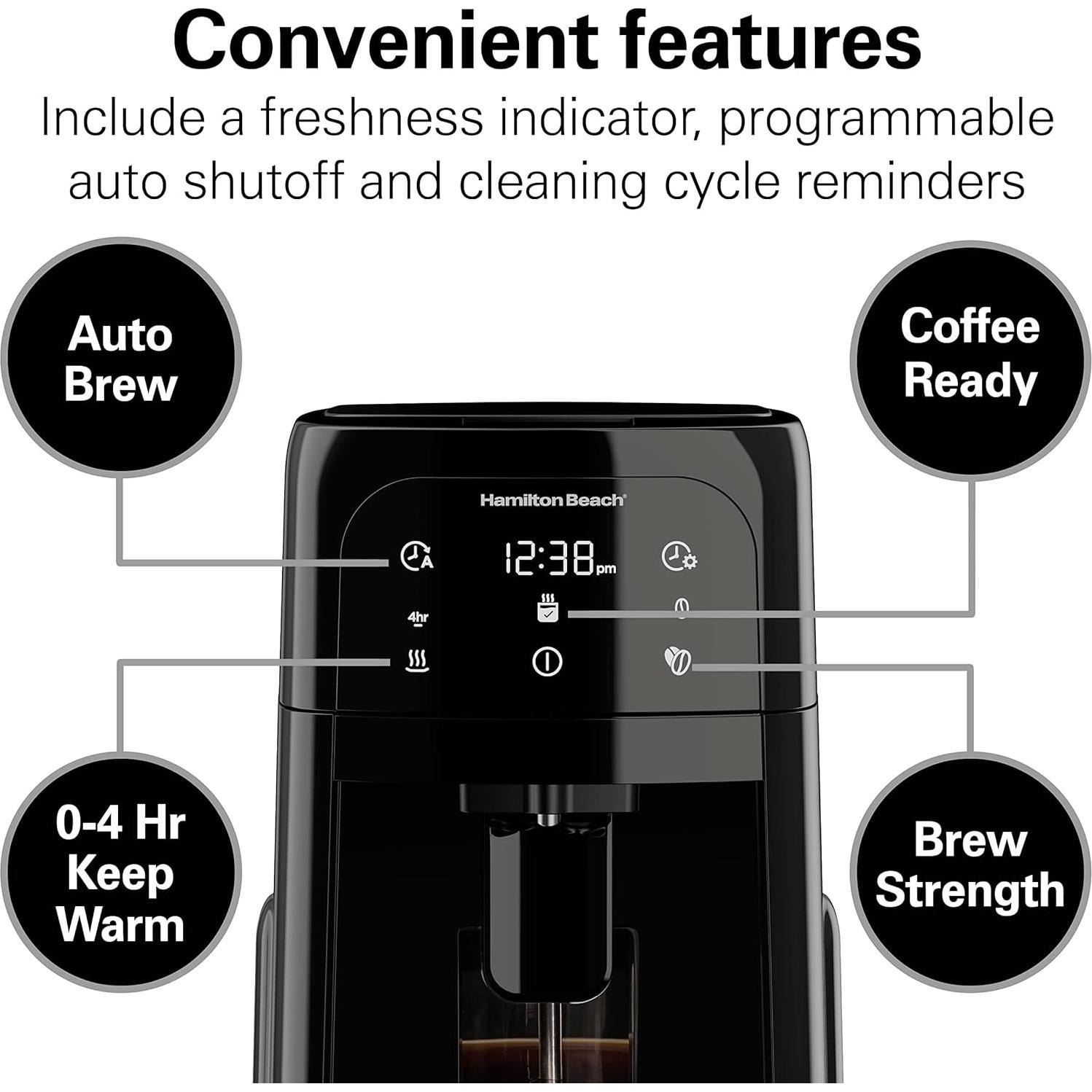 Cafetera de Goteo Programable Hamilton Beach 12 Tazas Negra