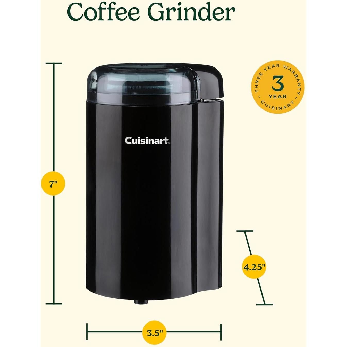 Molino de Café Cuisinart DCG-20BKN, 70g, Acero Inoxidable, Negro