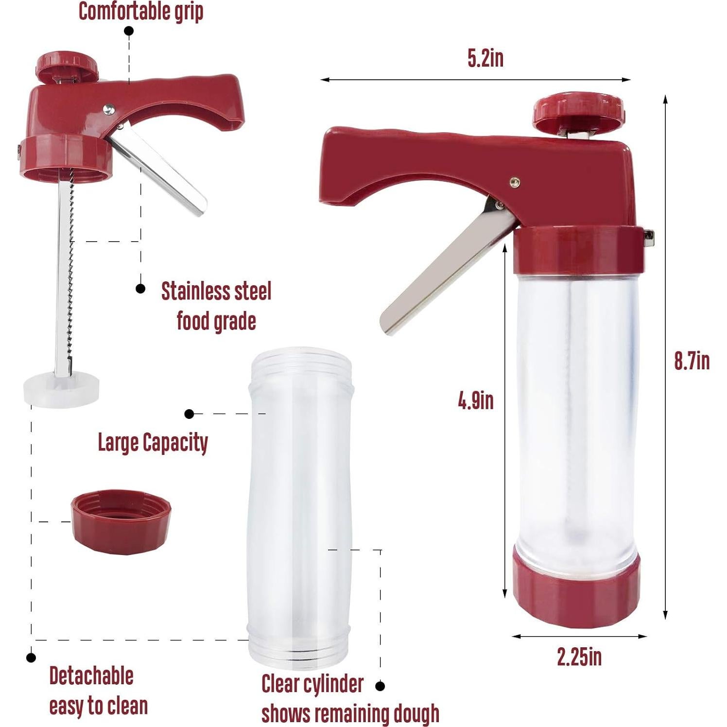 Kit de Prensa de Galletas 45PCS Gelme Nutri con Discos y Puntas