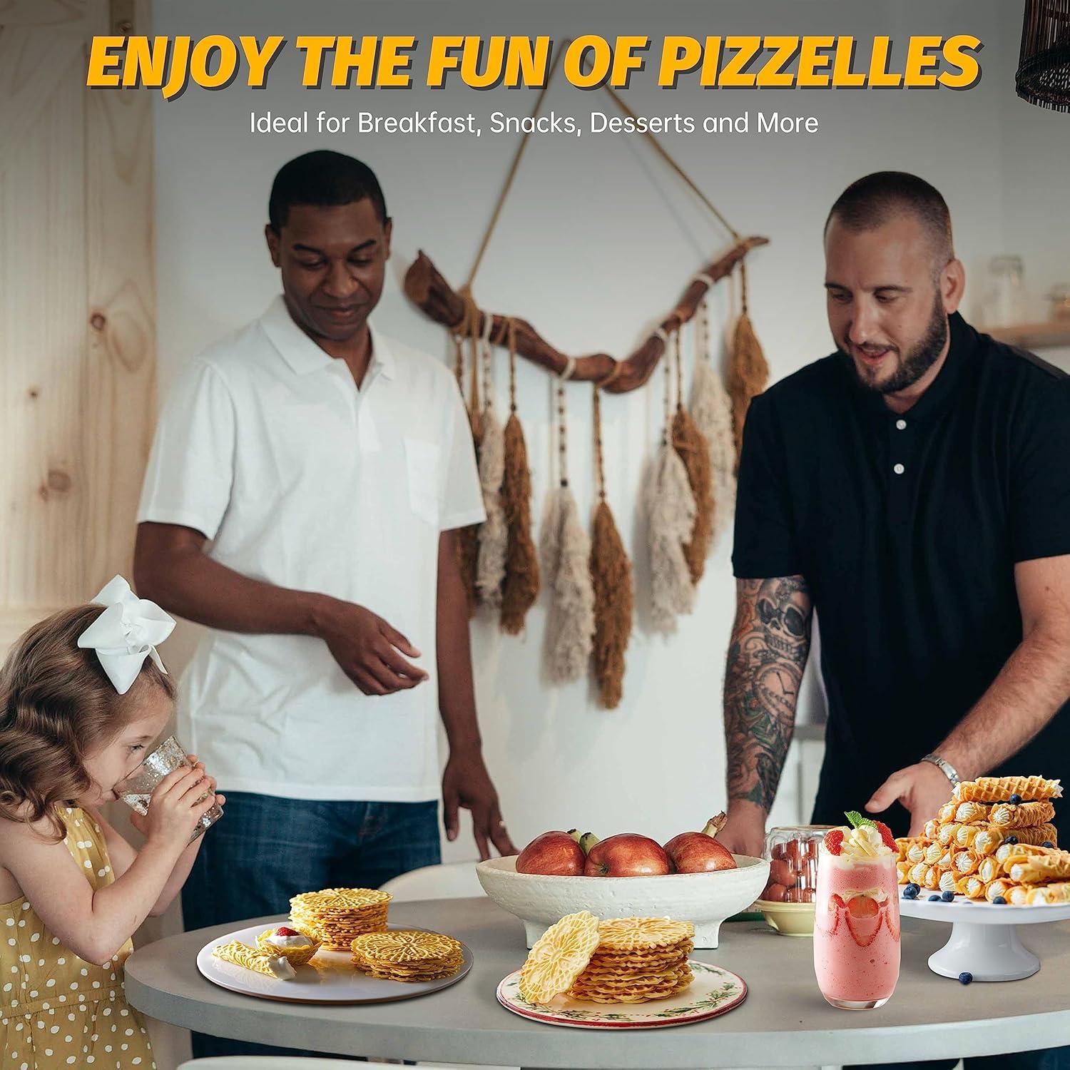 Máquina de Pizzelle FineMade Antiadherente 2 Galletas 10 cm