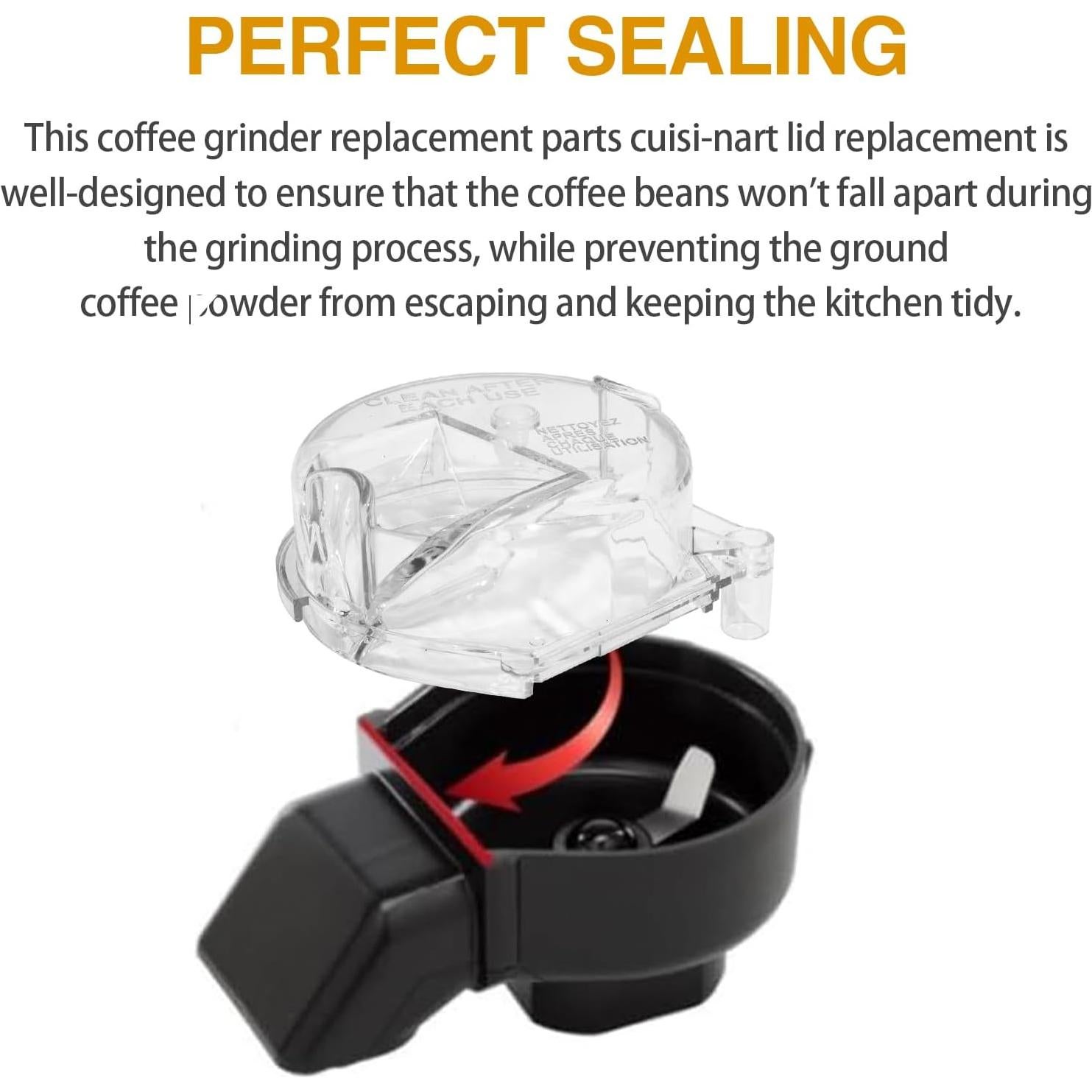 Tapa de Ensamblaje Molinillo Cuisinart DGB-500GLID Transparente