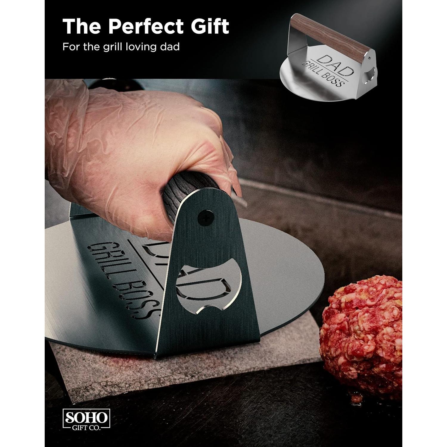 Prensa de Hamburguesa Galvanox Jefe de Parrilla Acero Inoxidable