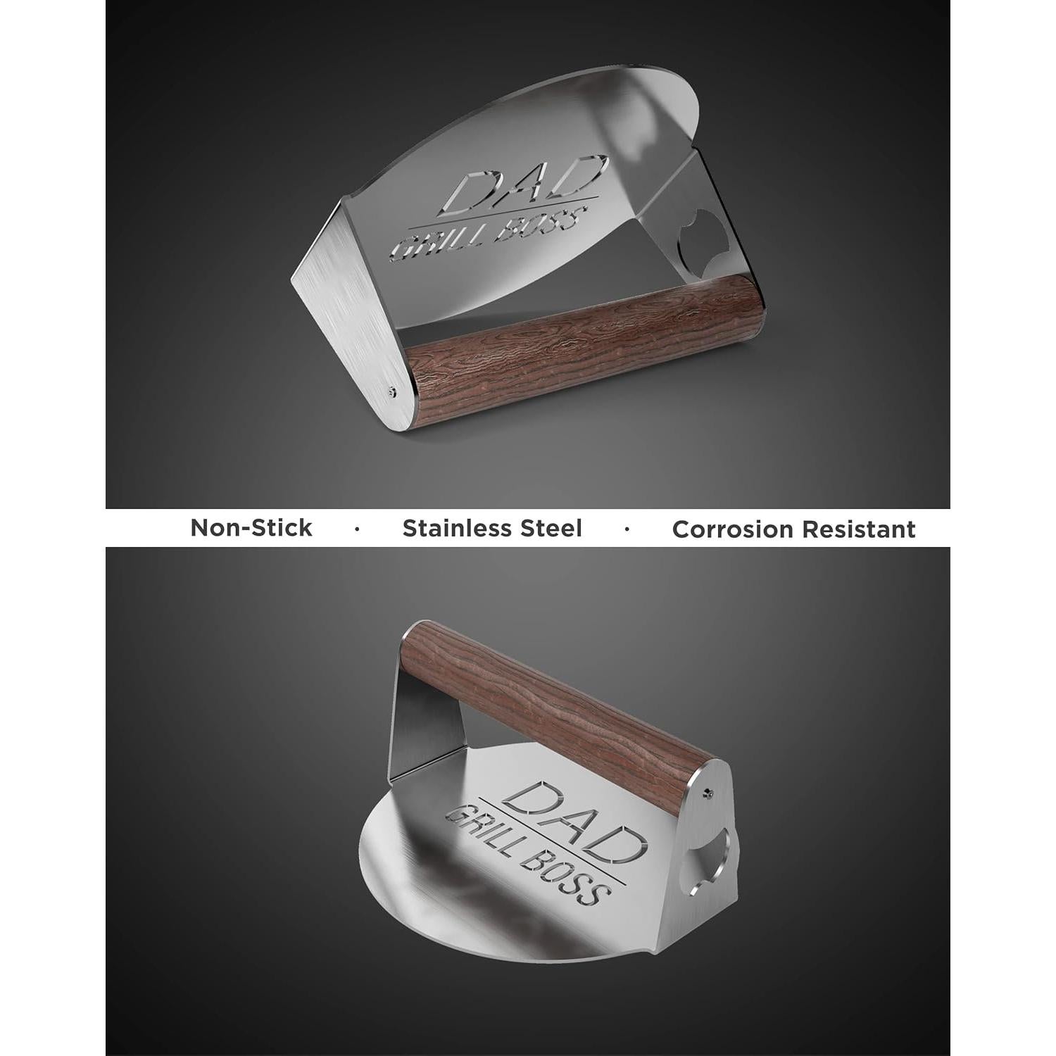 Prensa de Hamburguesa Galvanox Jefe de Parrilla Acero Inoxidable