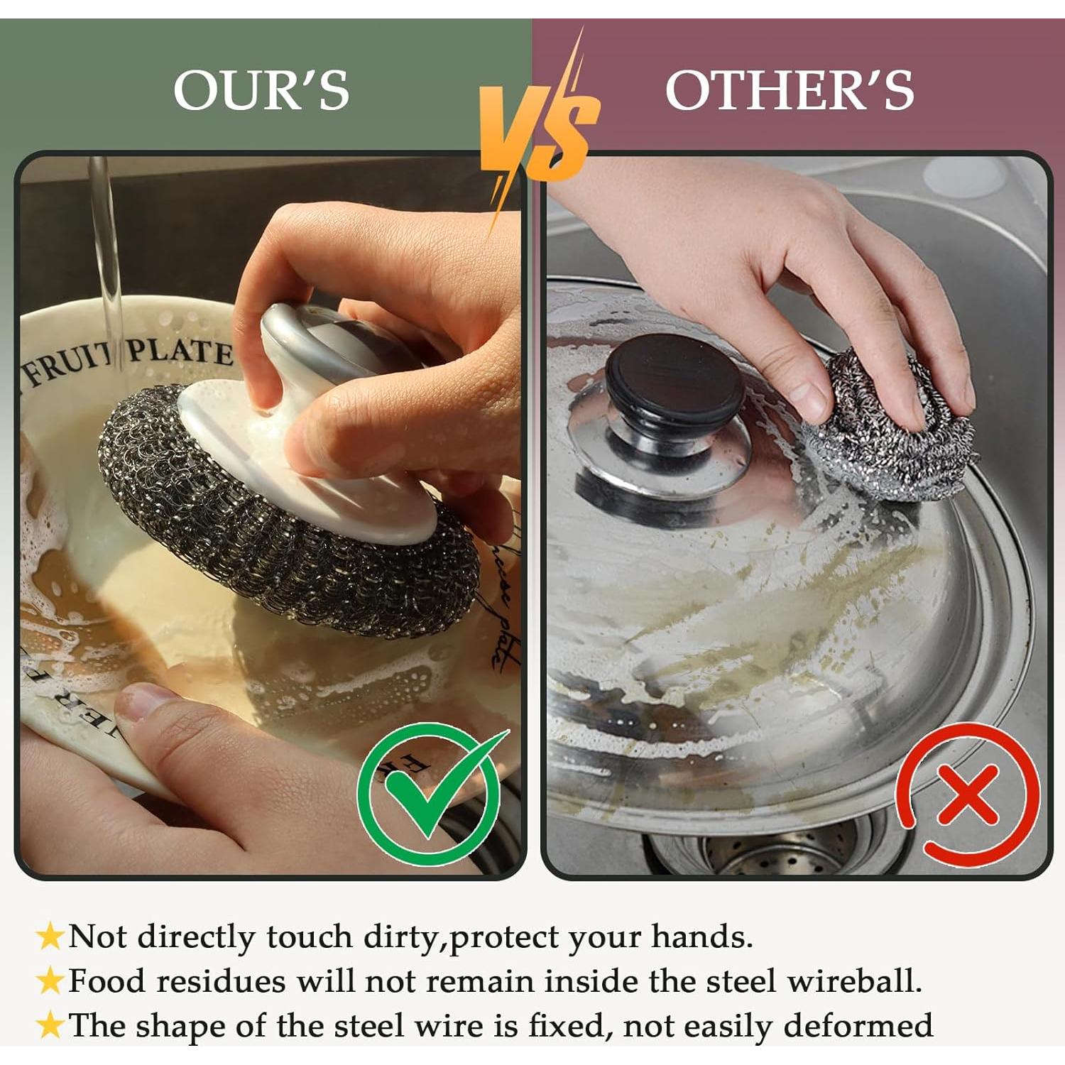 Paquete de 2 estropajos de acero inoxidable KTOJOY 10 cm