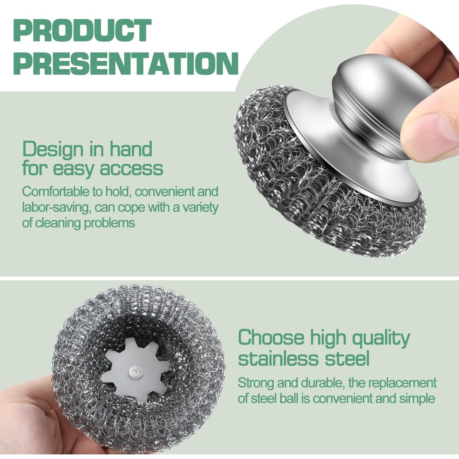 Juego de 8 Estropajos de Acero Inoxidable Quadafy