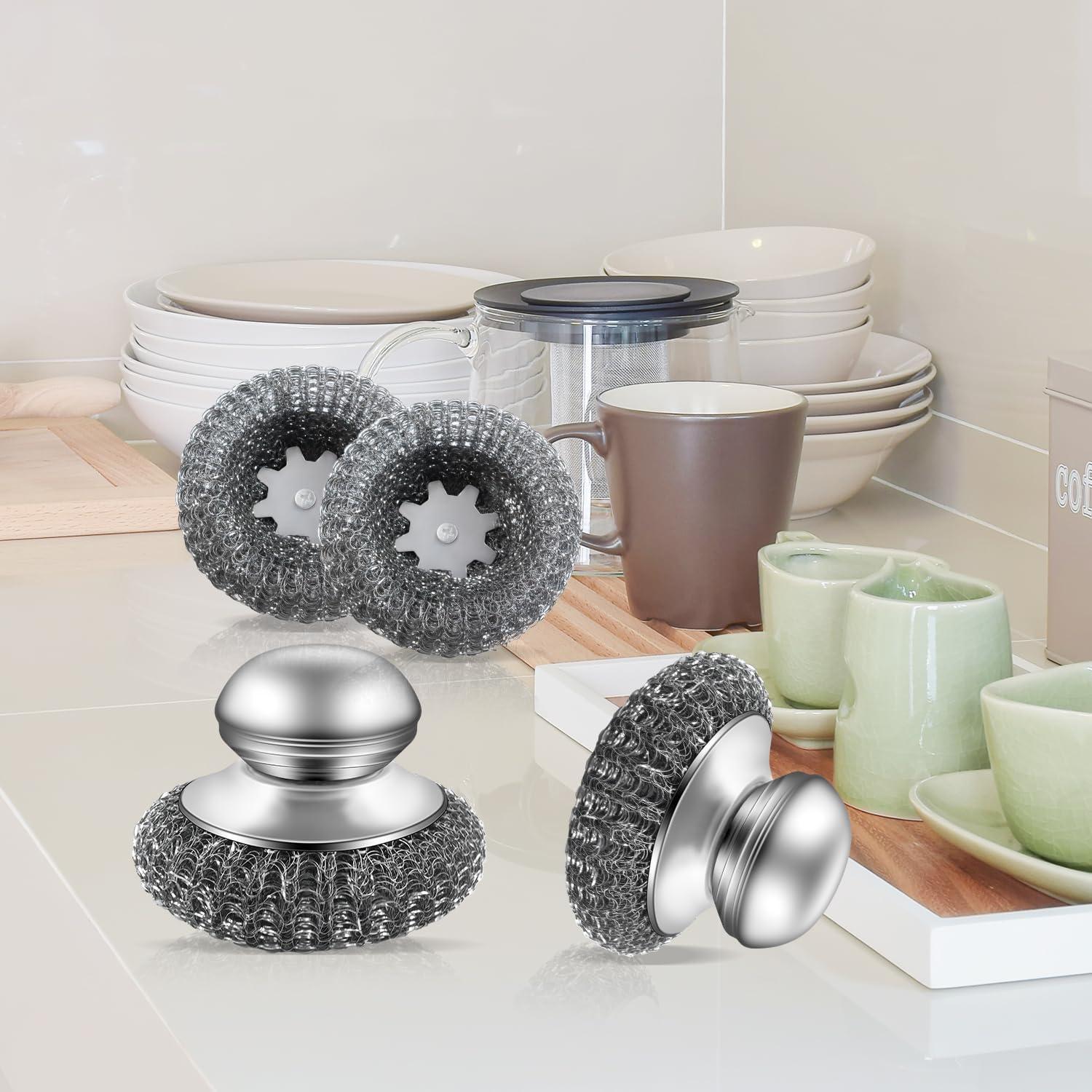 Juego de 8 Estropajos de Acero Inoxidable Quadafy