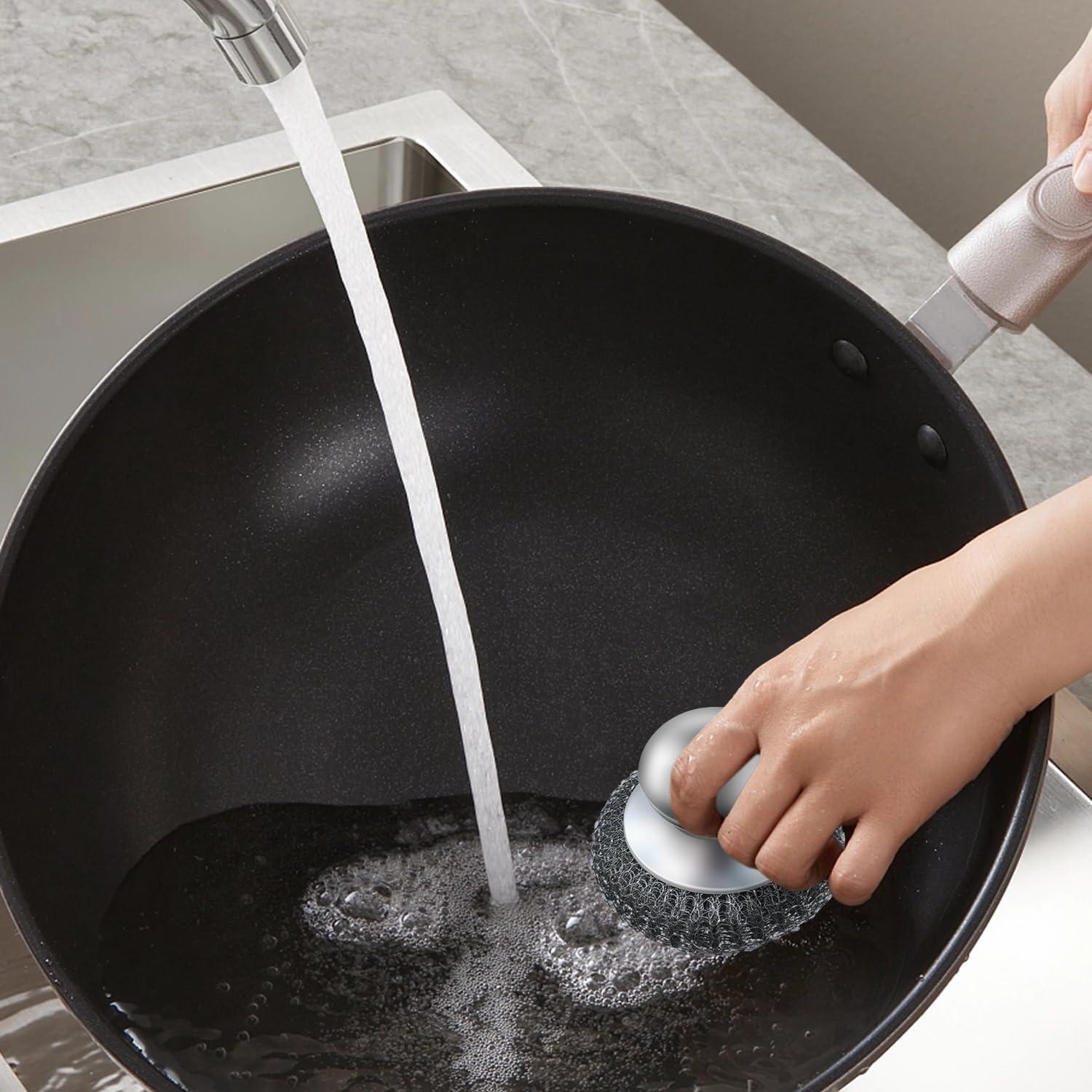 Juego de 8 Estropajos de Acero Inoxidable Quadafy