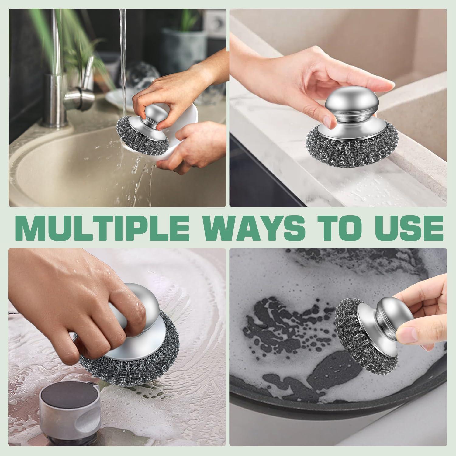 Juego de 8 Estropajos de Acero Inoxidable Quadafy