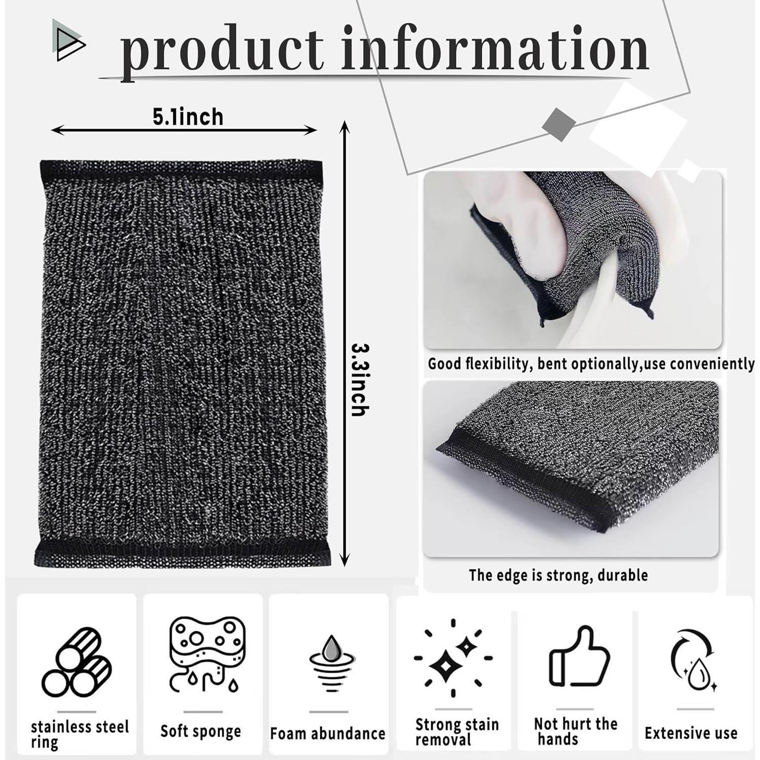 Esponjas de Acero Inoxidable EdgeVue - Paquete de 6