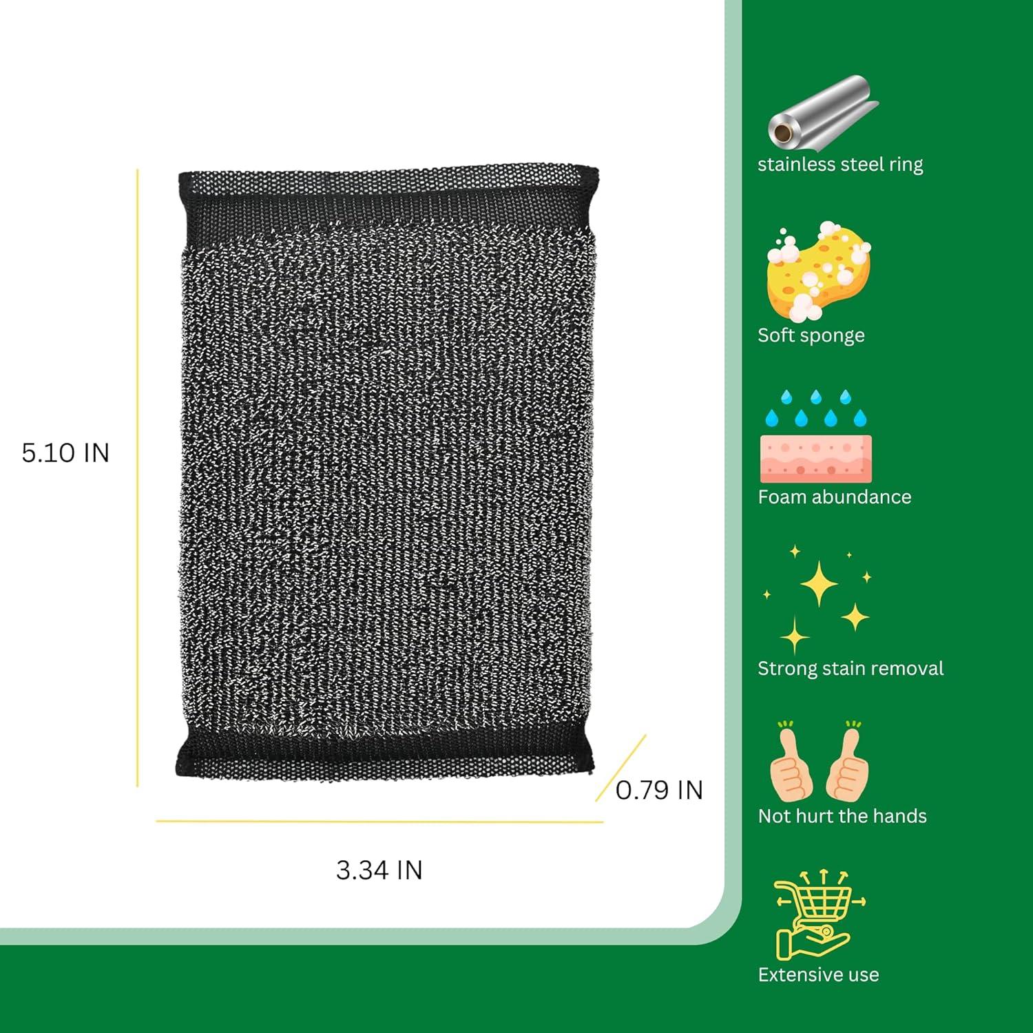 Esponjas de Acero Inoxidable DDGEAA Reutilizables 6 Pzas