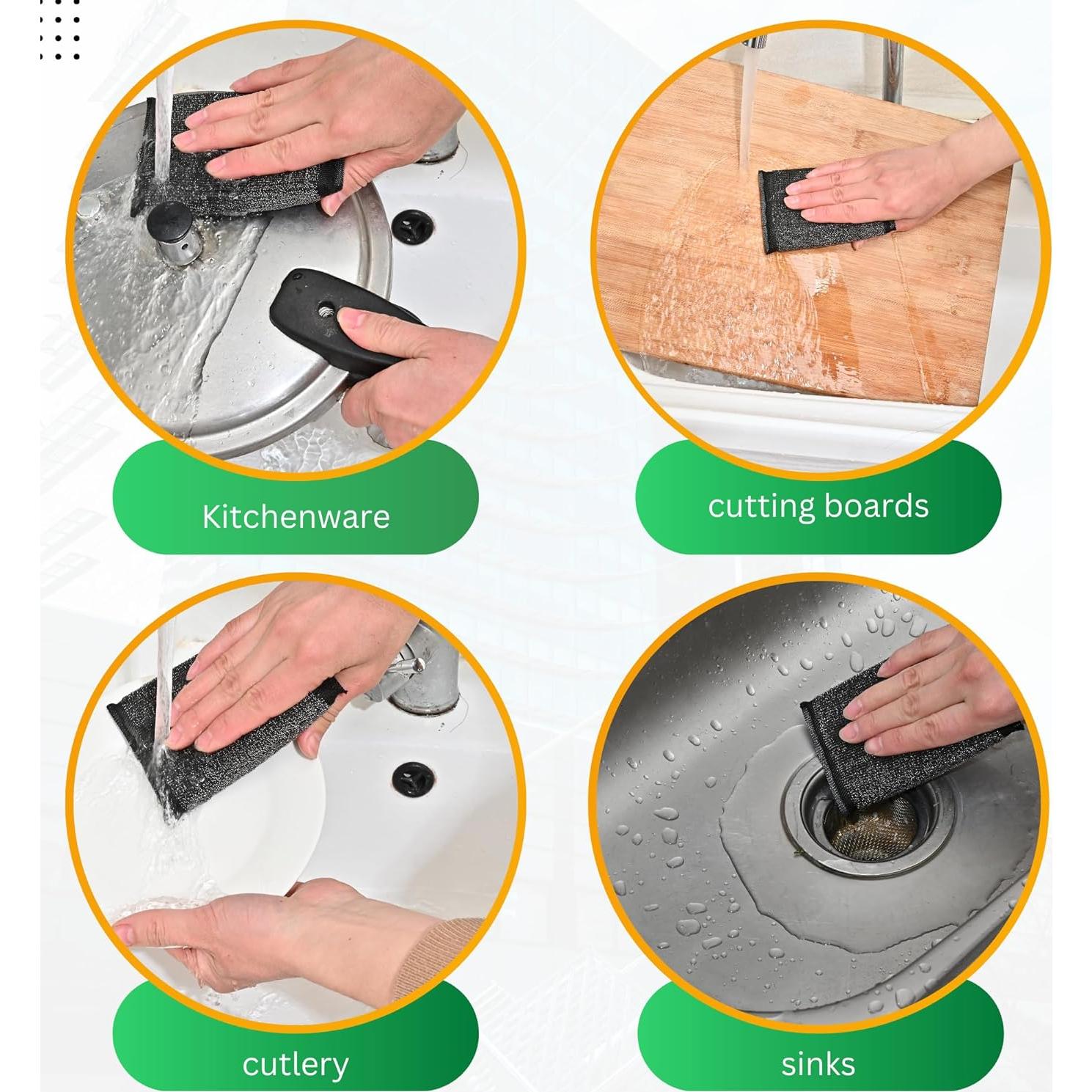 Esponjas de Acero Inoxidable DDGEAA Reutilizables 6 Pzas