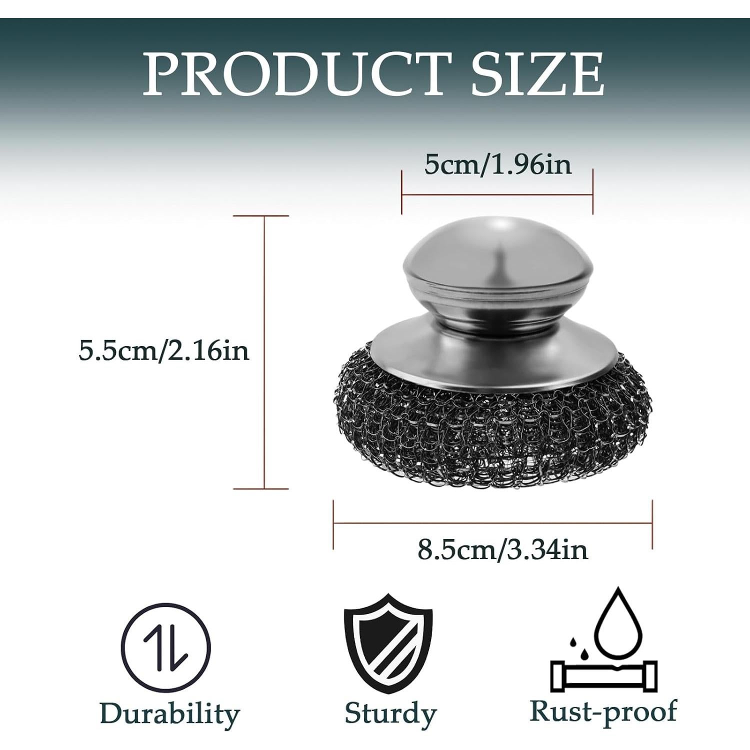 Juego de 2 estropajos de acero inoxidable KTOJOY con mango