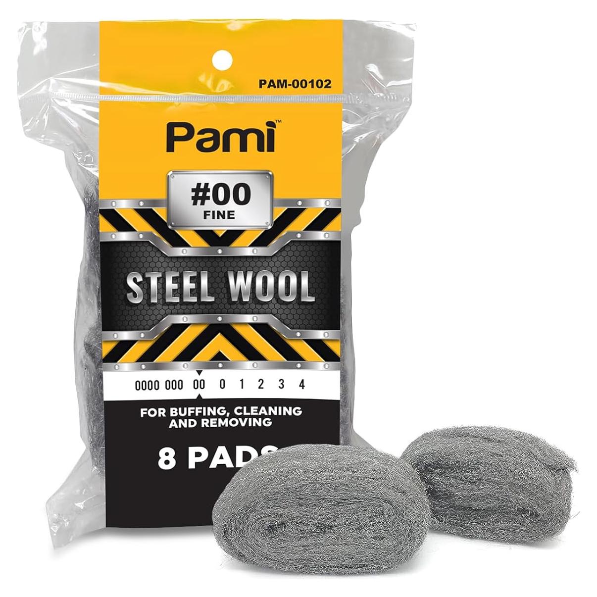 Estropajos de Lana de Acero PAMI - Paquete de 8 Unidades