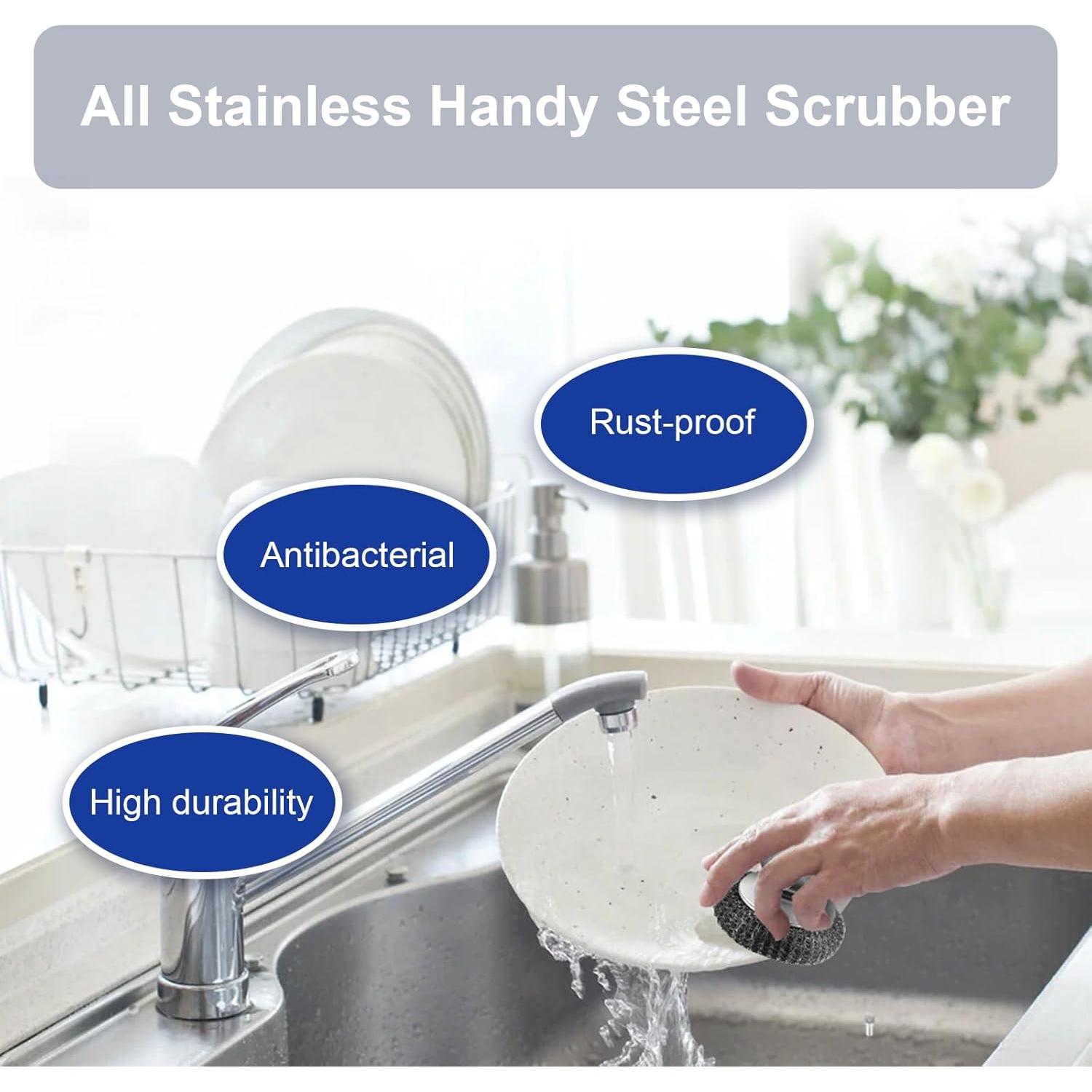 Estropajos de Acero Inoxidable EQUNROY 8 Piezas para Cocina