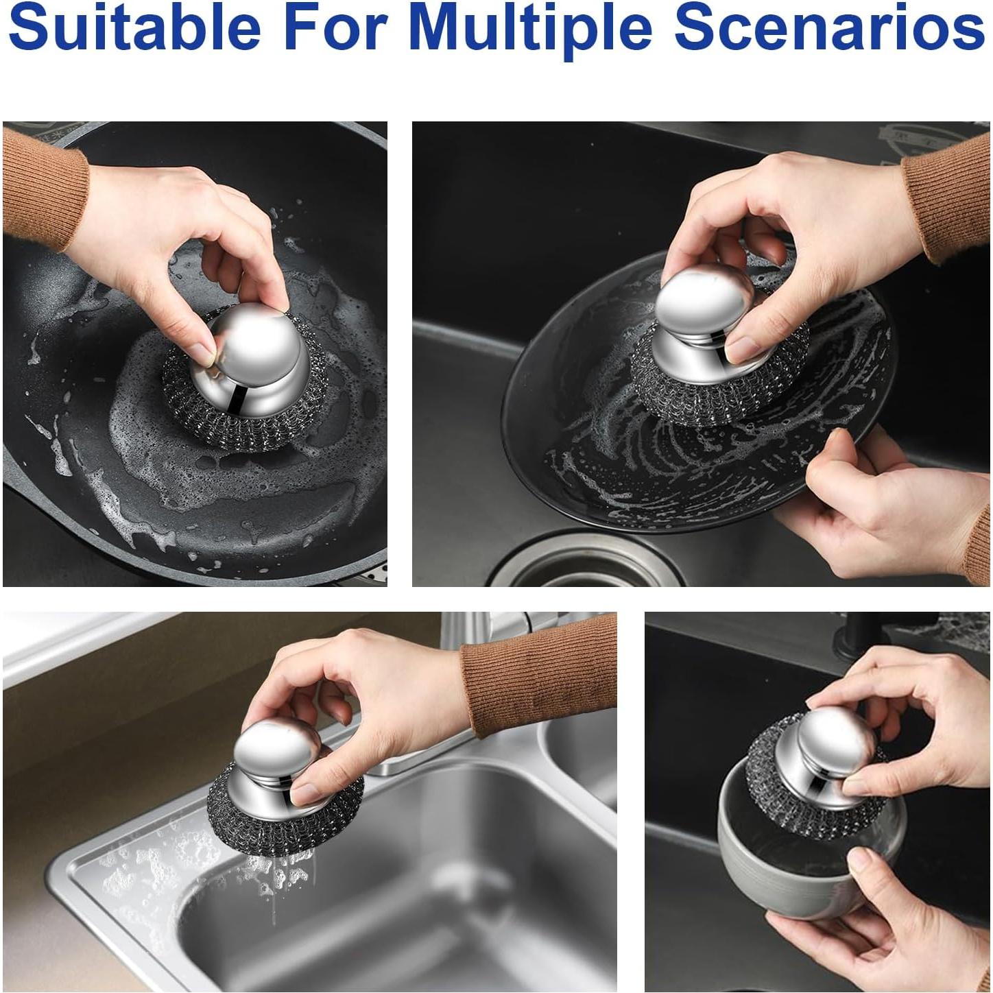 Estropajos de Acero Inoxidable EQUNROY 8 Piezas para Cocina