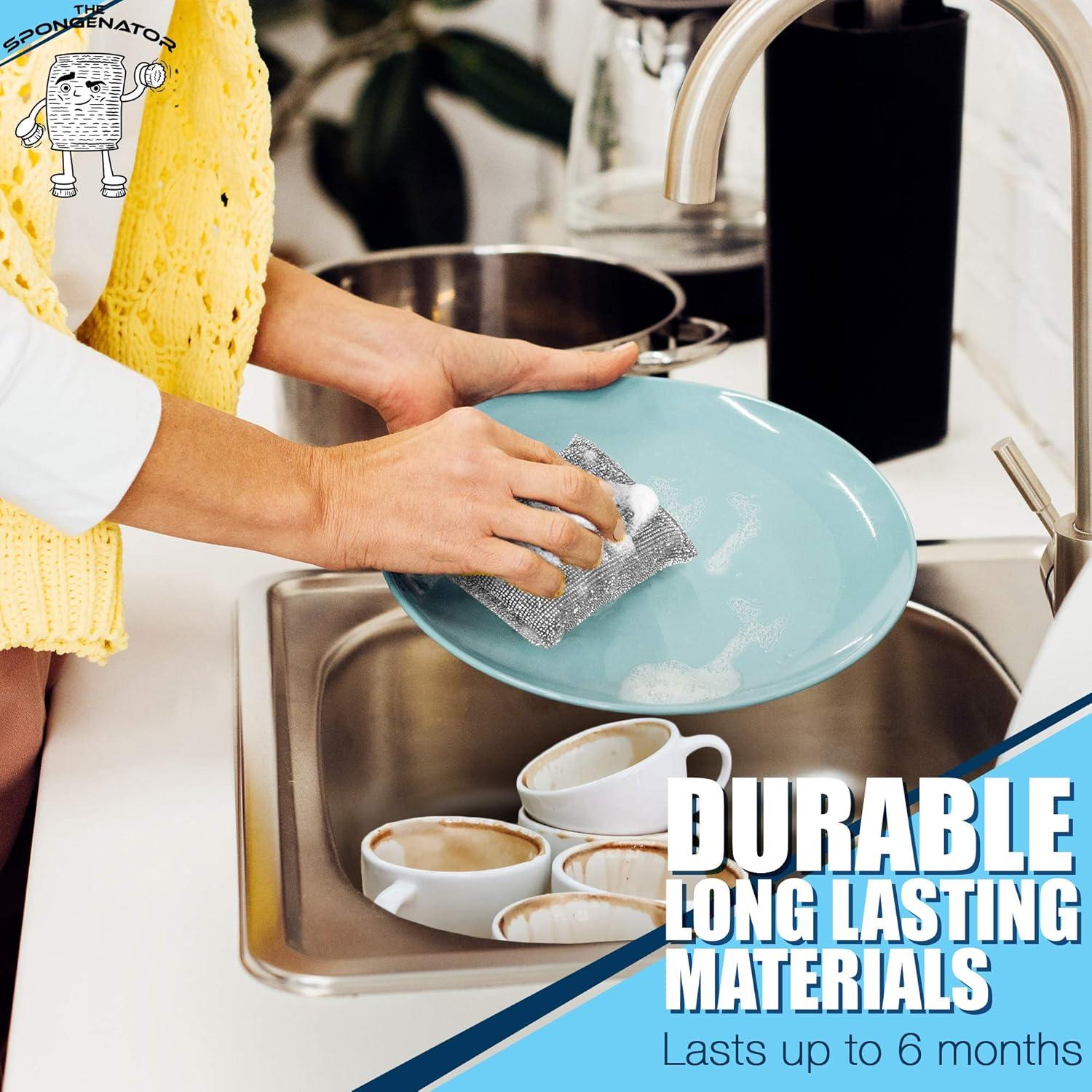 Esponjas de Fregar Spongenator - Paquete de 6 Sin Rayas