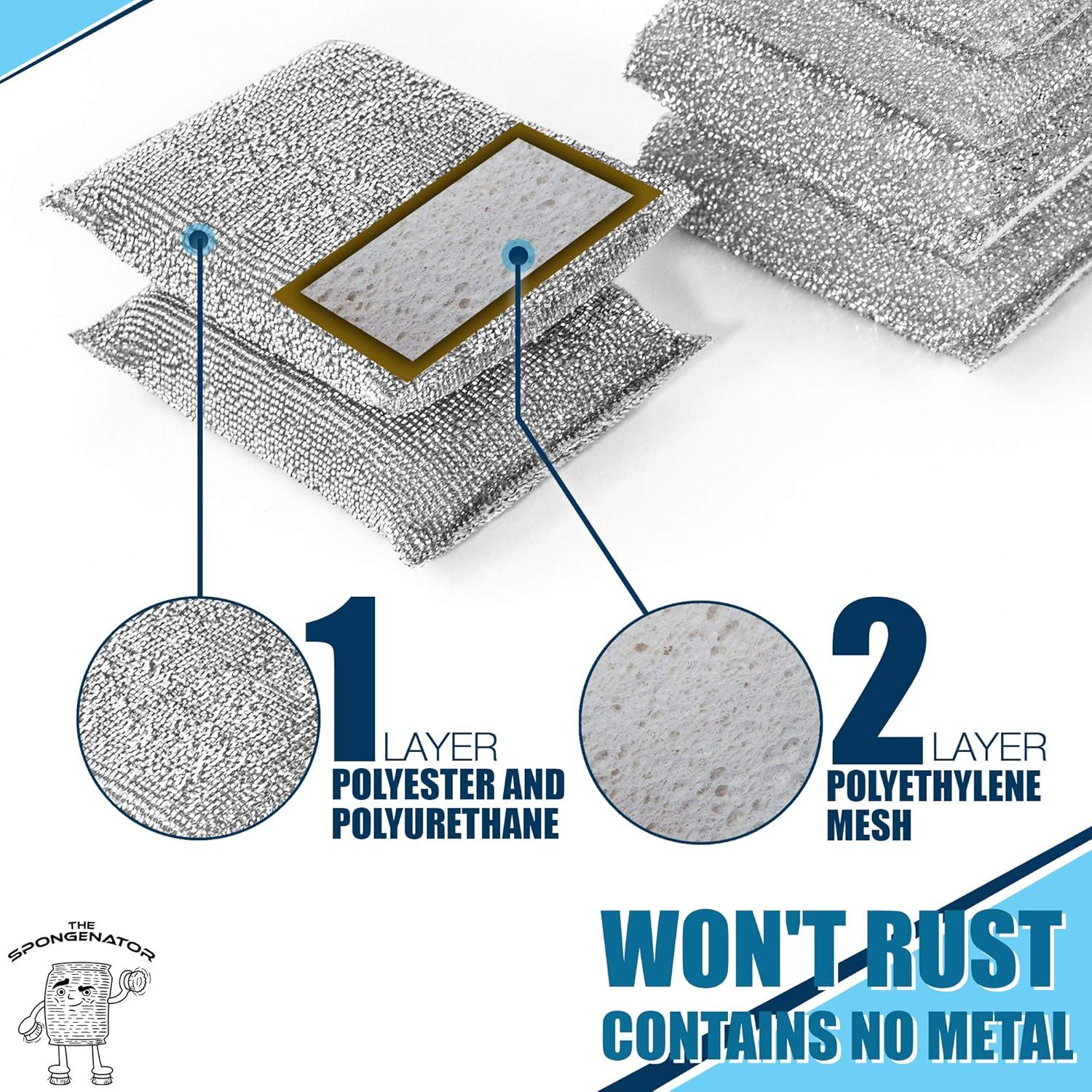 Esponjas de Fregar Spongenator - Paquete de 6 Sin Rayas