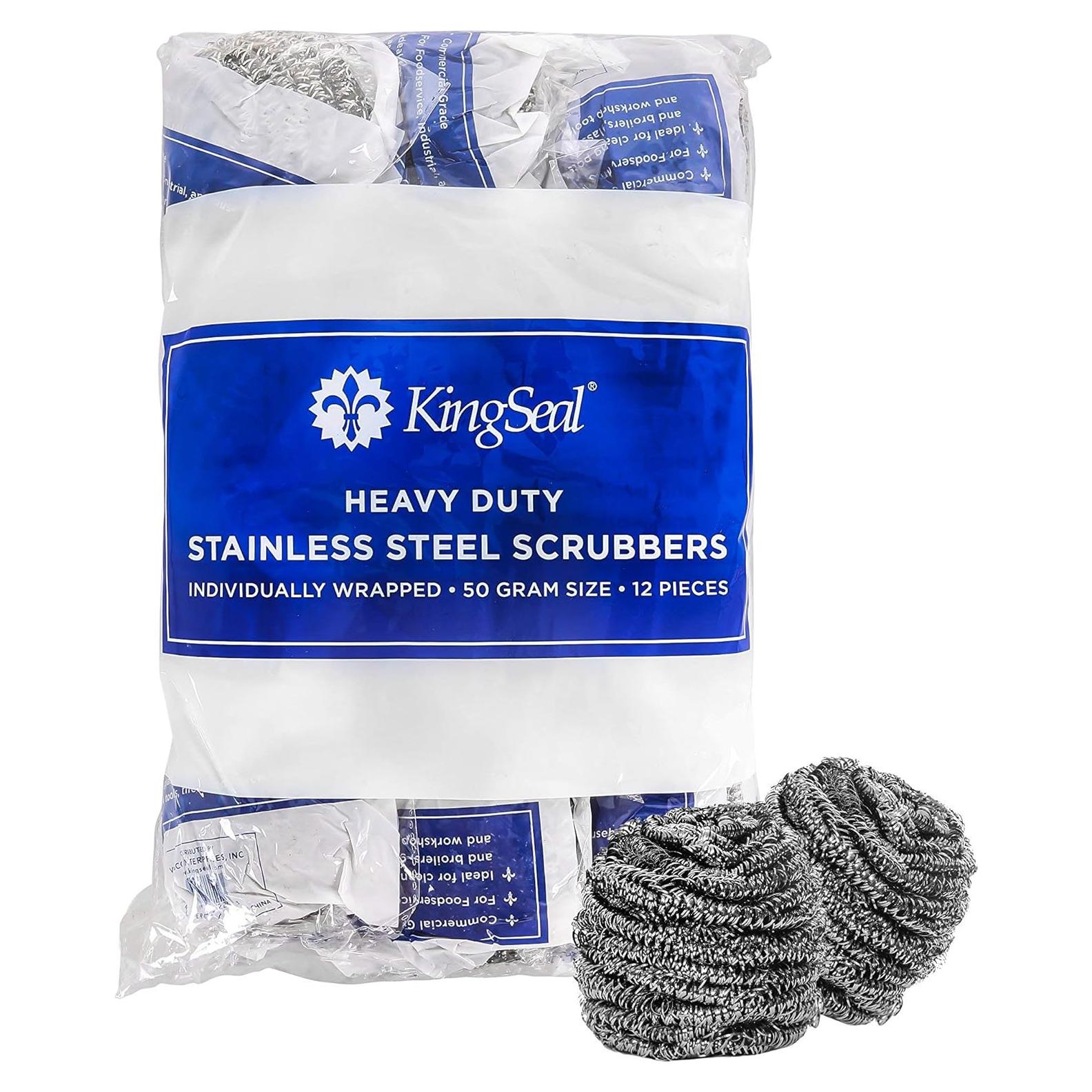 Estropajos de Acero Inoxidable KingSeal - 12 Unidades