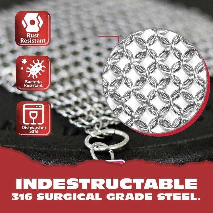 Paño de Cadena de Acero Inoxidable CM SCRUBBER 18x15 cm