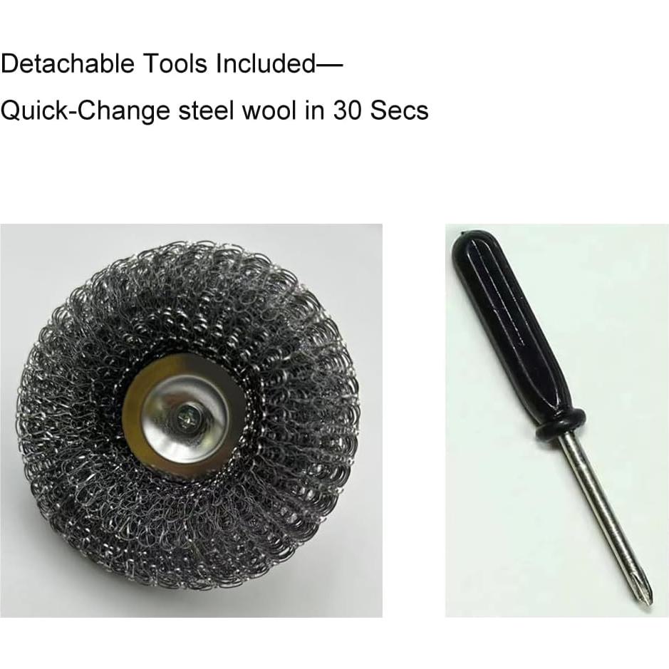 Estropajo de Acero Inoxidable 3SAIT con Mango y Cepillos