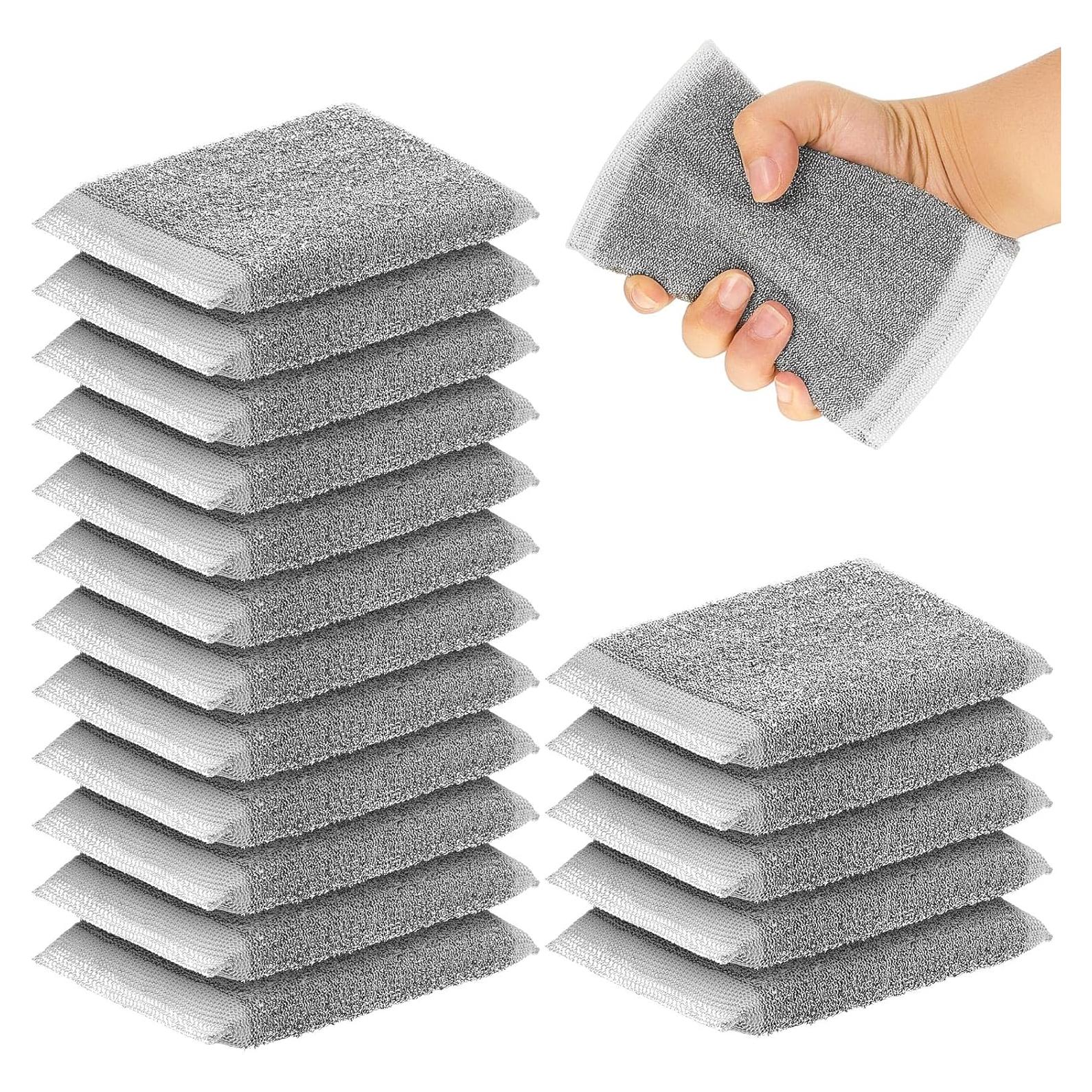 Paquete de 12 Esponjas de Acero Inoxidable Thyle Gris