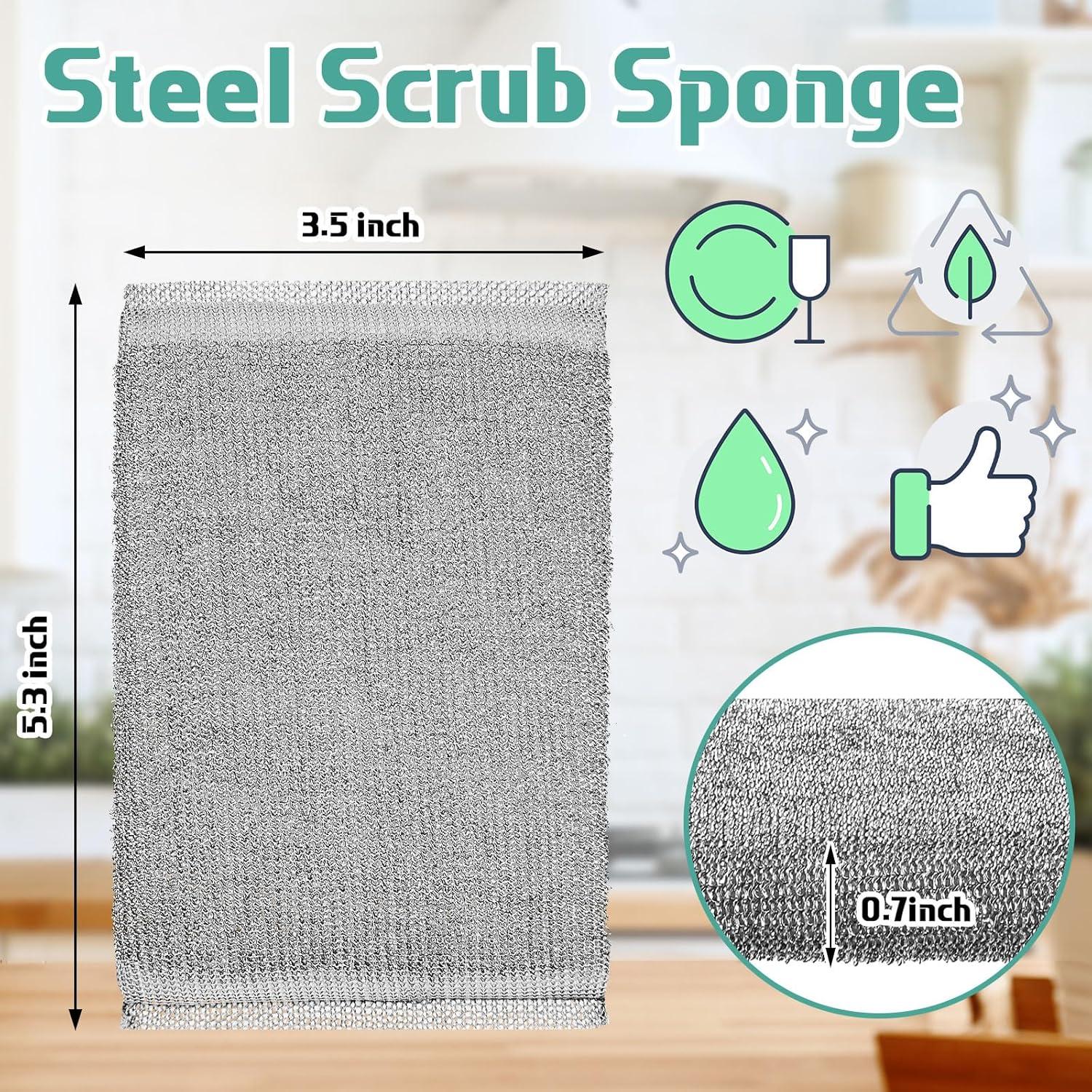 Paquete de 12 Esponjas de Acero Inoxidable Thyle Gris