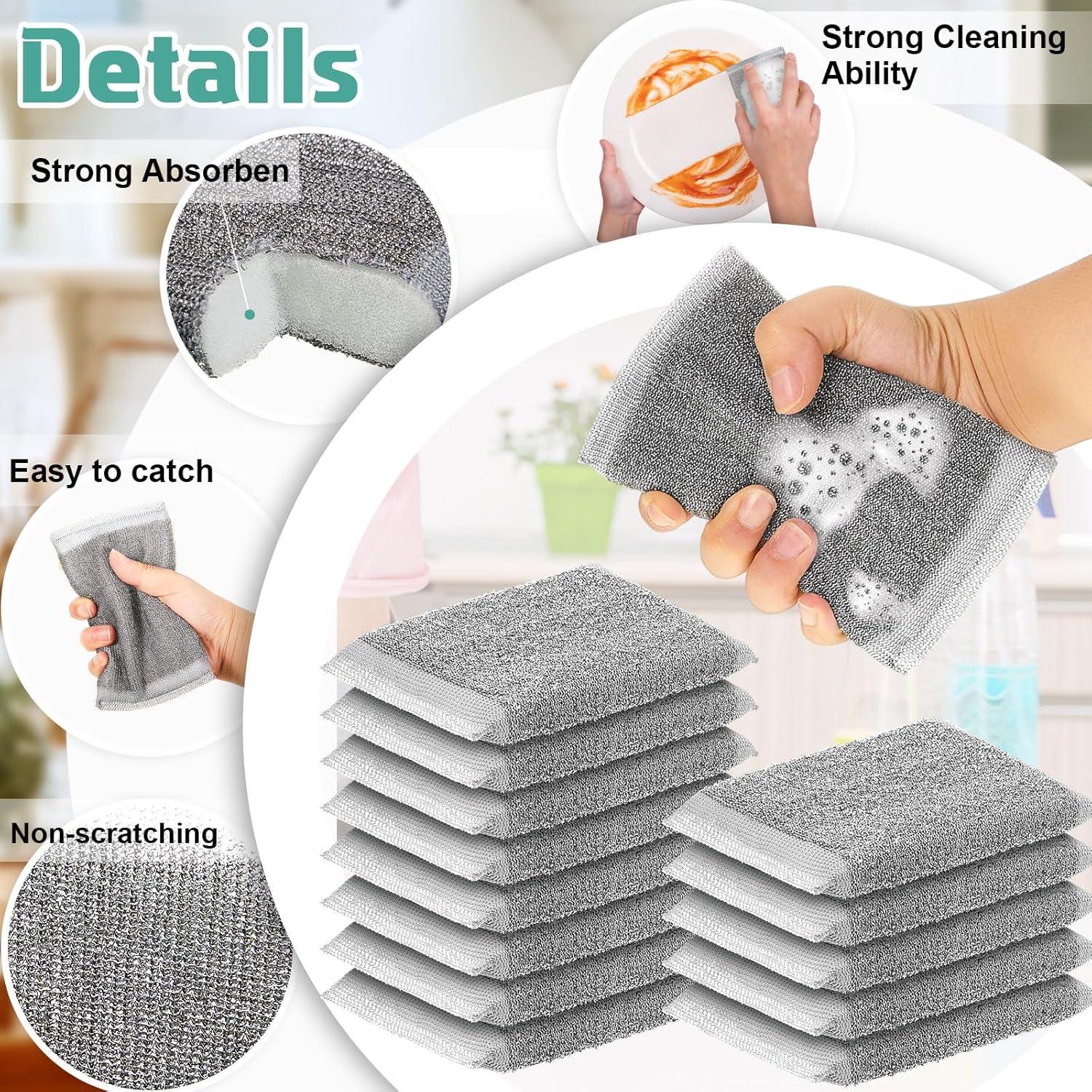 Paquete de 12 Esponjas de Acero Inoxidable Thyle Gris