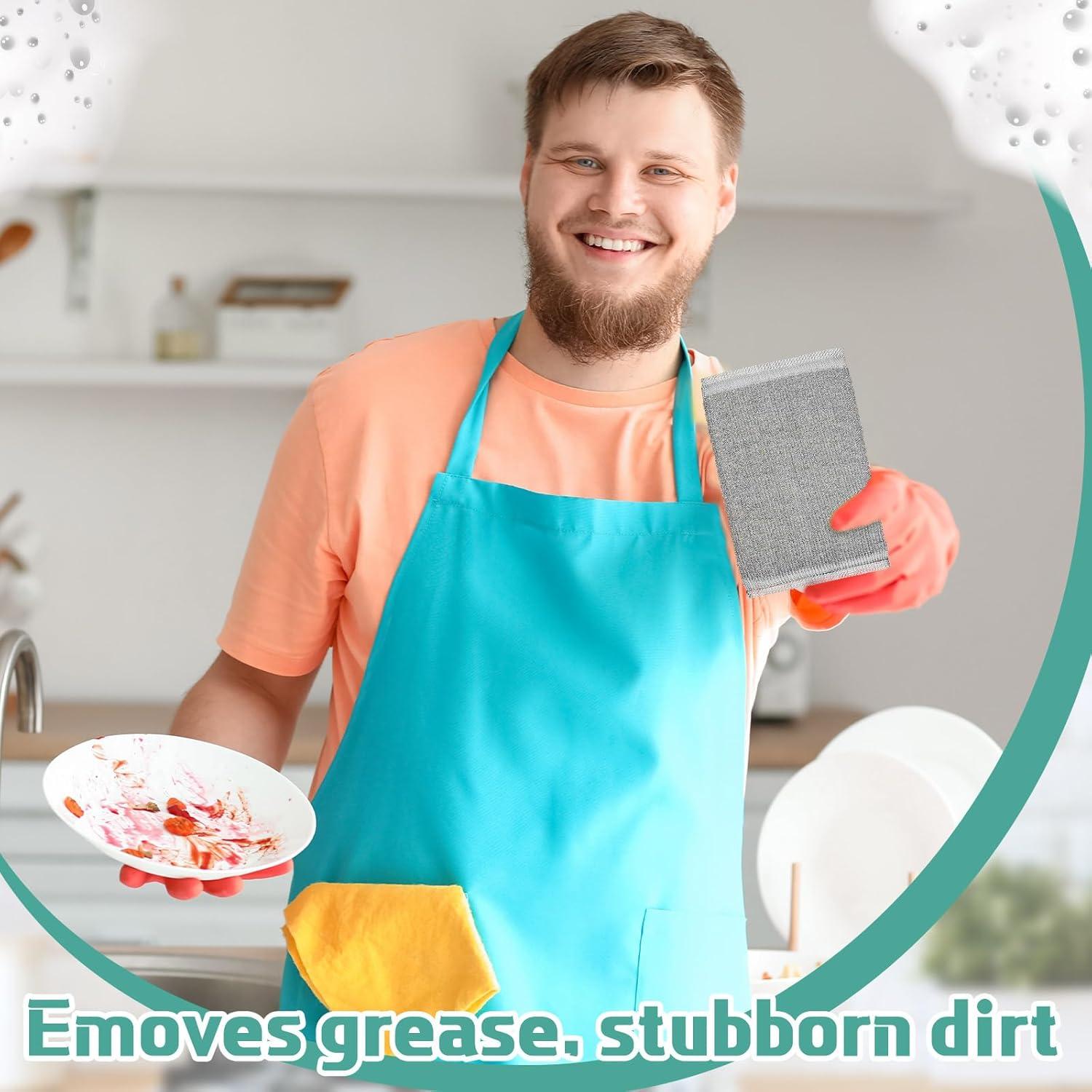 Paquete de 12 Esponjas de Acero Inoxidable Thyle Gris