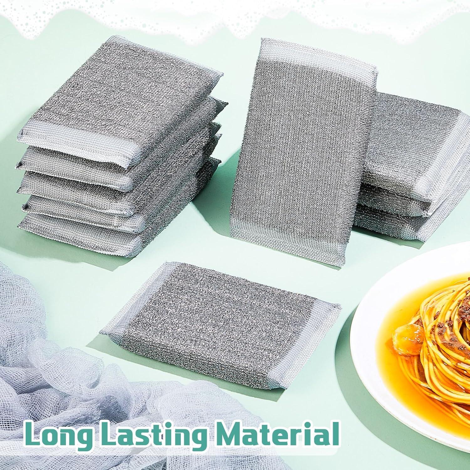 Paquete de 12 Esponjas de Acero Inoxidable Thyle Gris