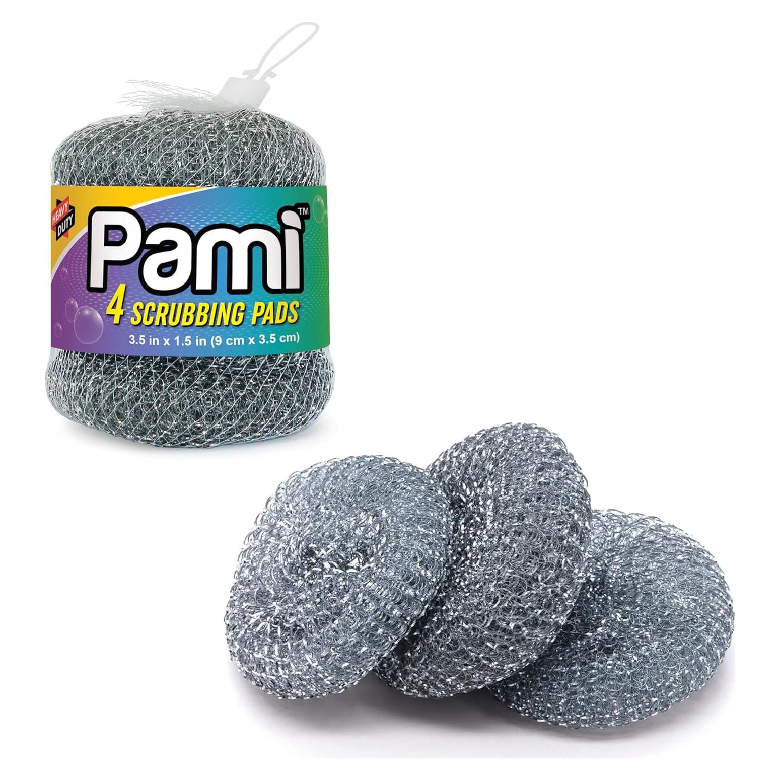 Estropajos de Acero Inoxidable PAMI - 4 Almohadillas Reutilizables