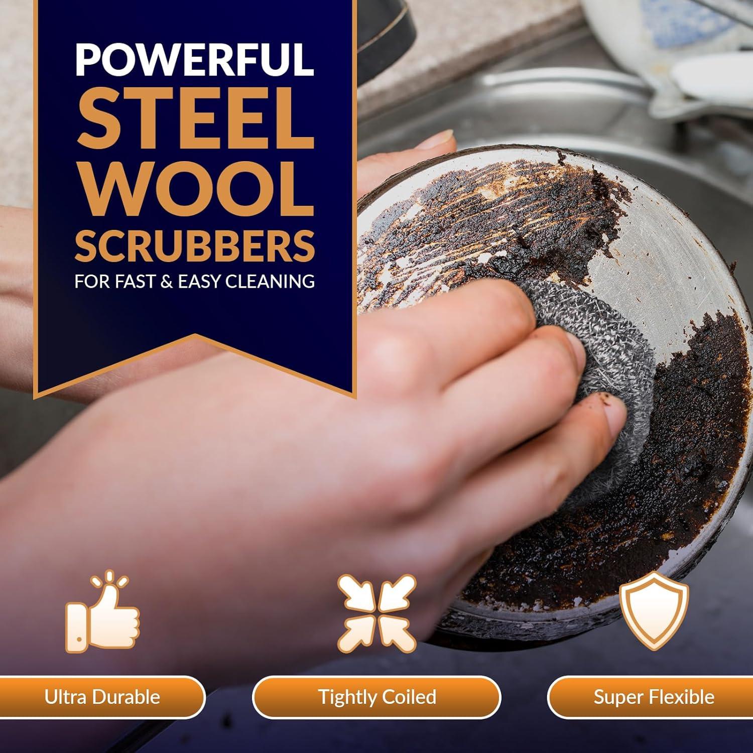 Estropajos de Acero Inoxidable PAMI - 4 Almohadillas Reutilizables