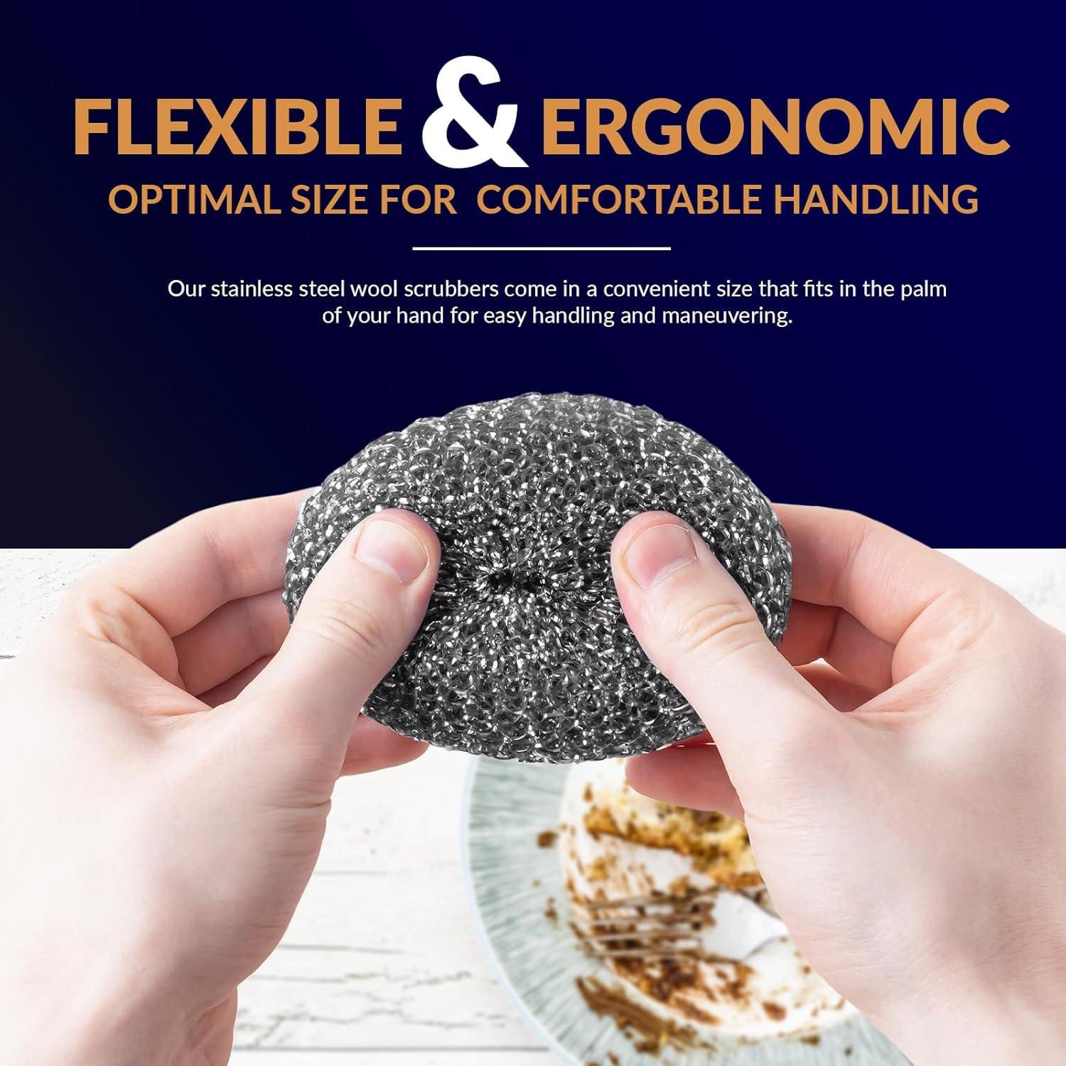 Estropajos de Acero Inoxidable PAMI - 4 Almohadillas Reutilizables