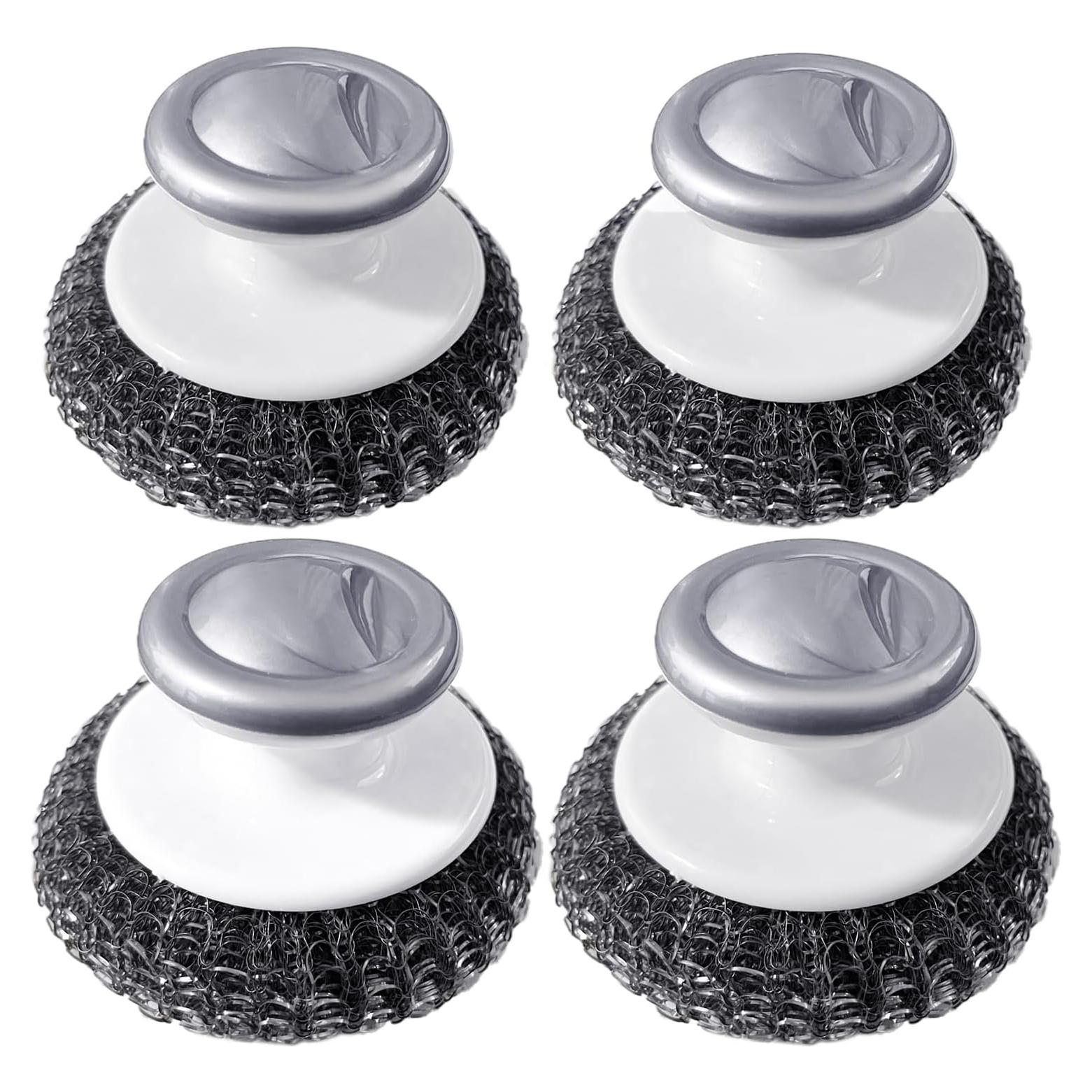 Esponjas de Acero Inoxidable con Mango Shineyid - 4 Unidades