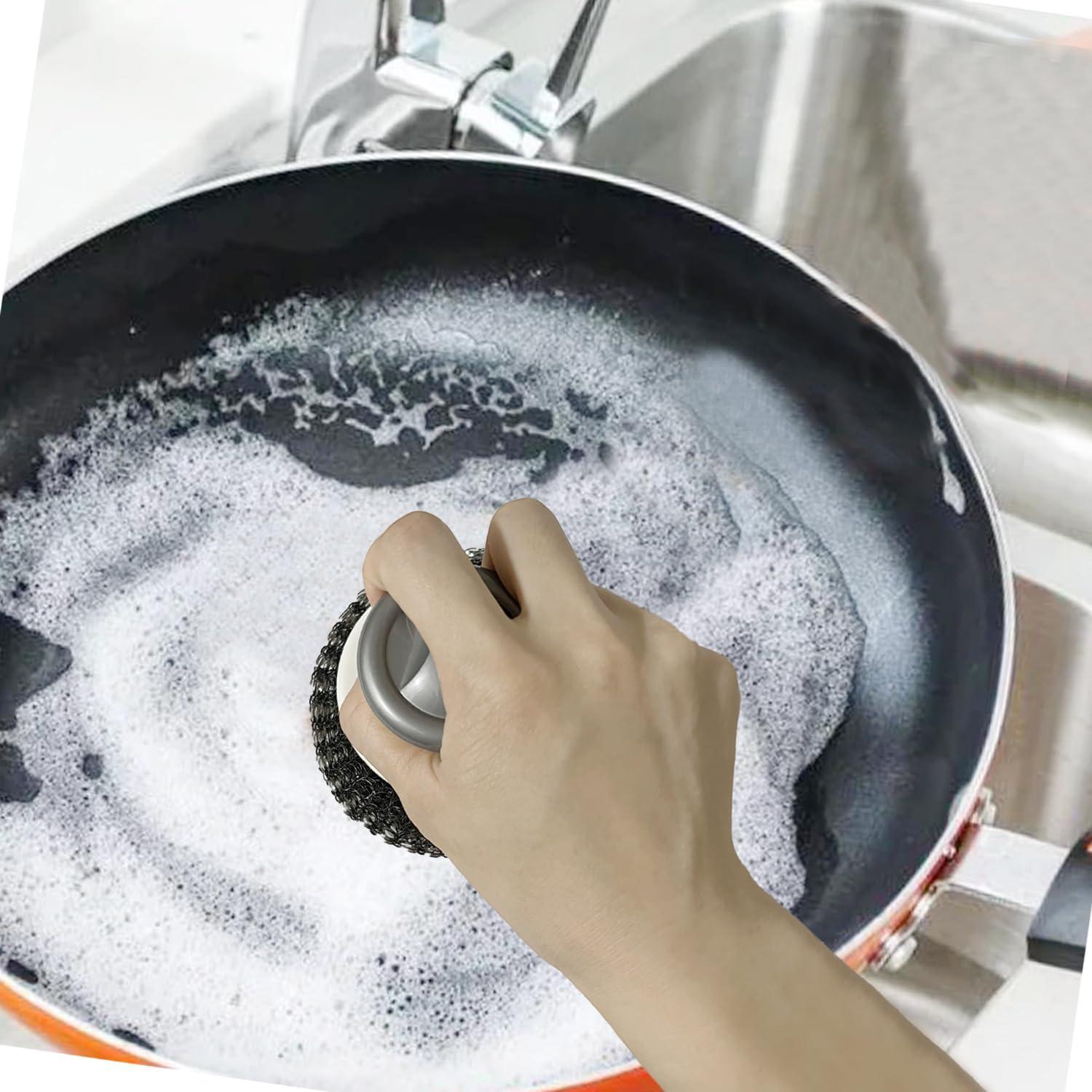 Esponjas de Acero Inoxidable con Mango Shineyid - 4 Unidades